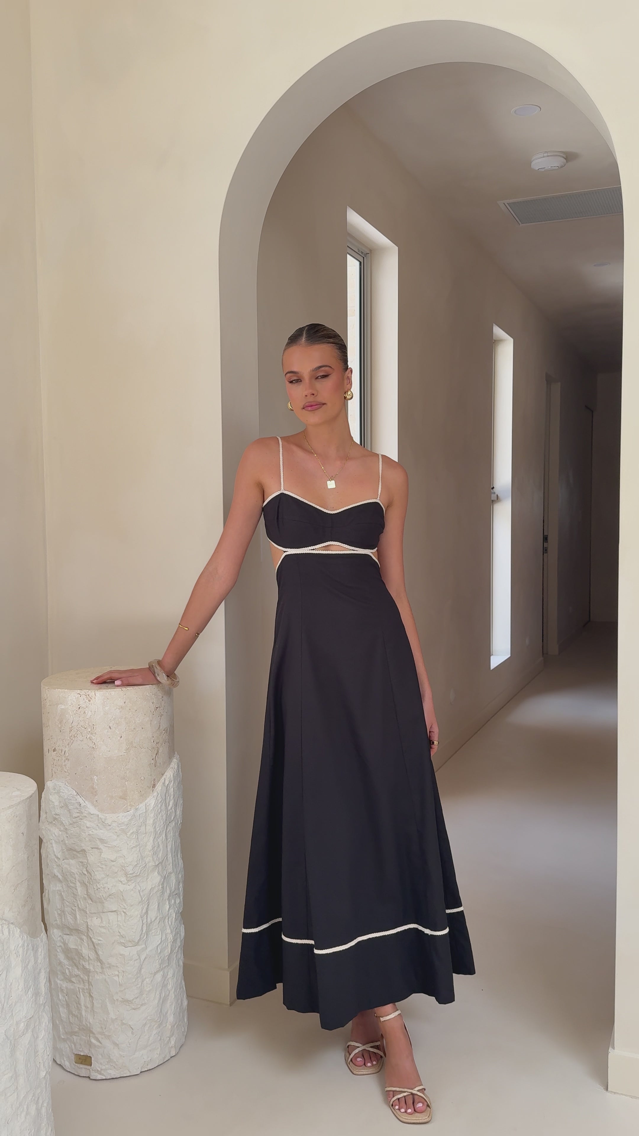 Load video: Nereda Maxi Dress - Black - Billy J
