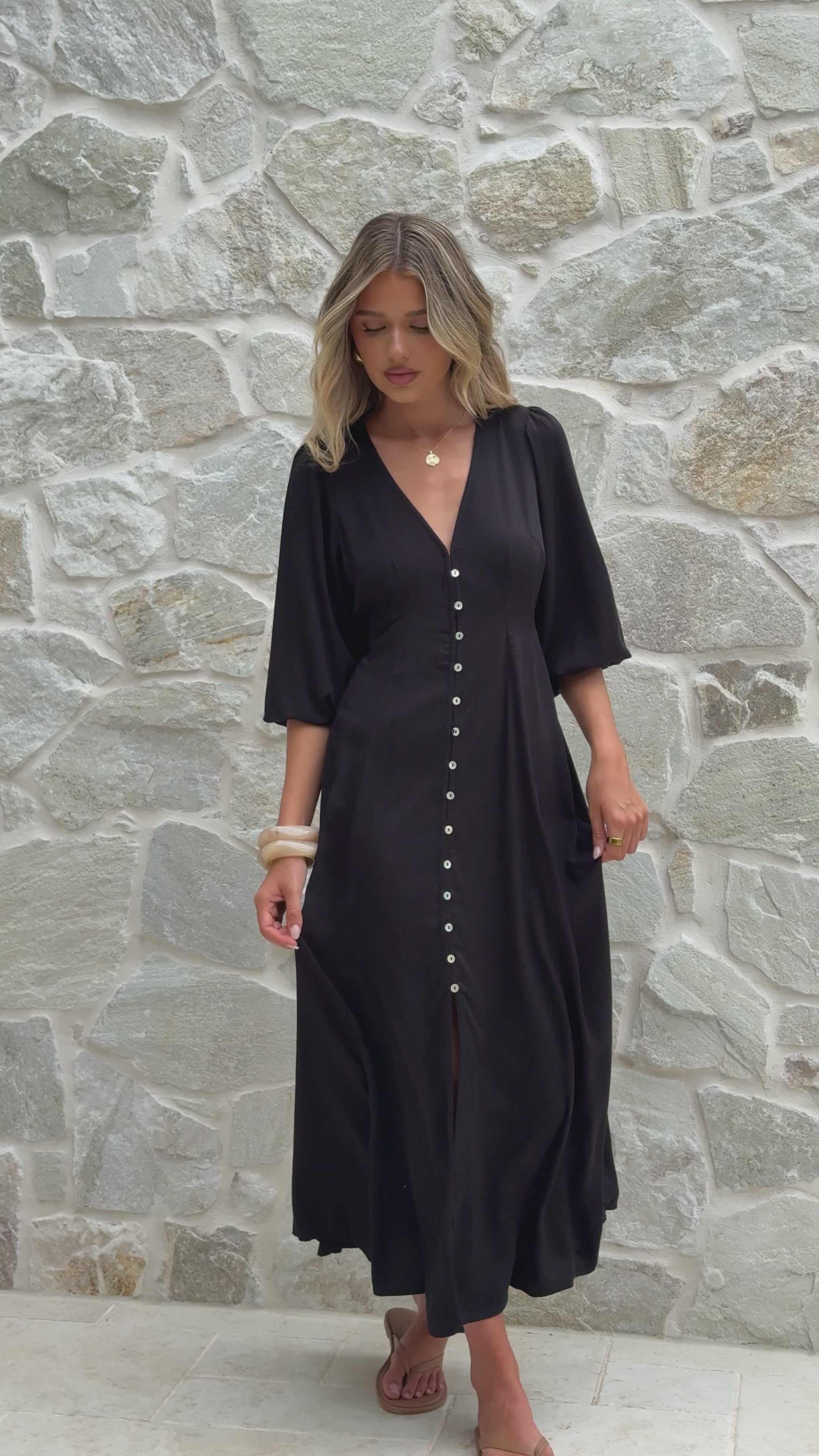 Load video: Else Maxi Dress - Black - Billy J