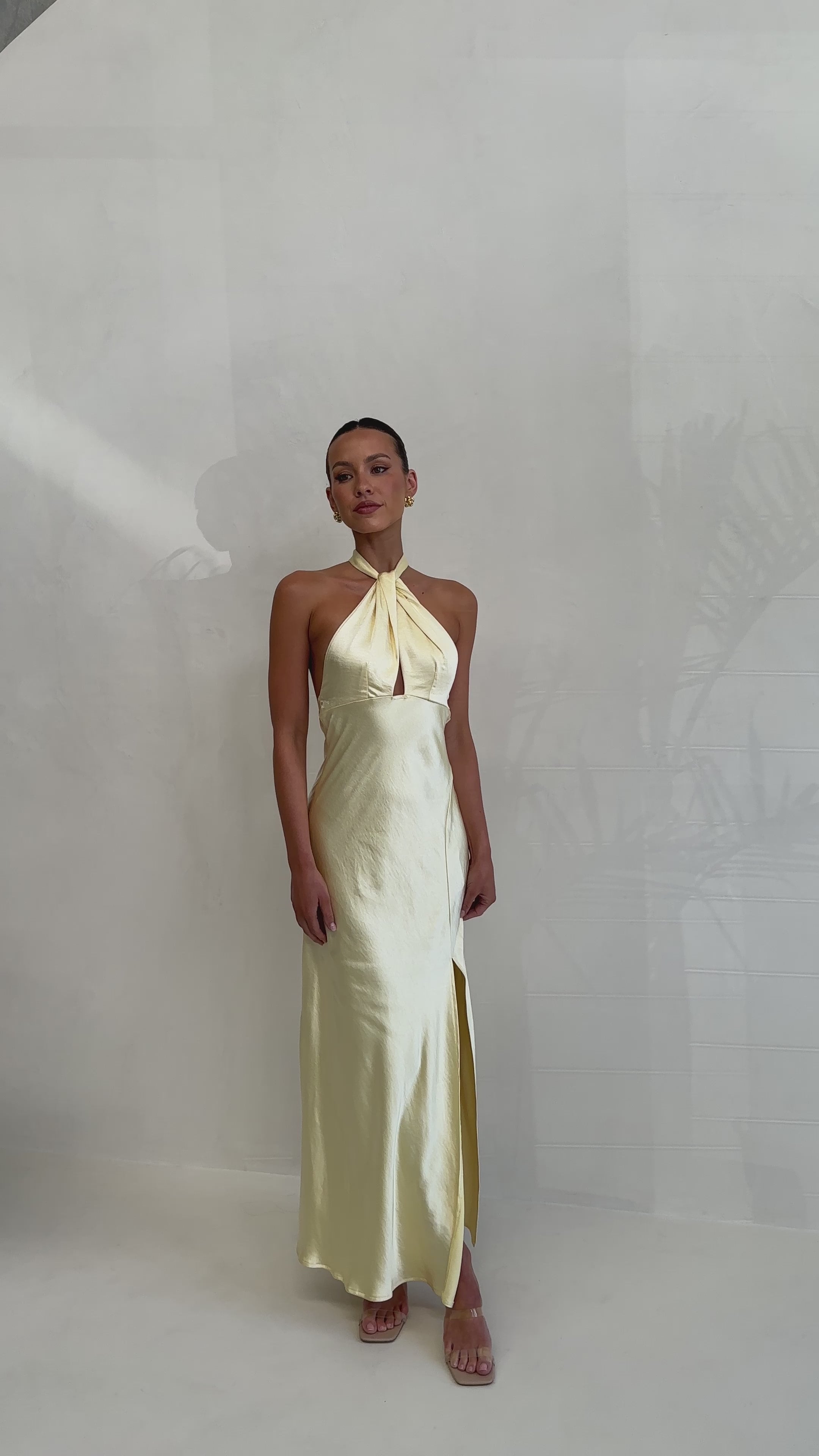 Load video: Amalia Maxi Dress - Yellow - Billy J