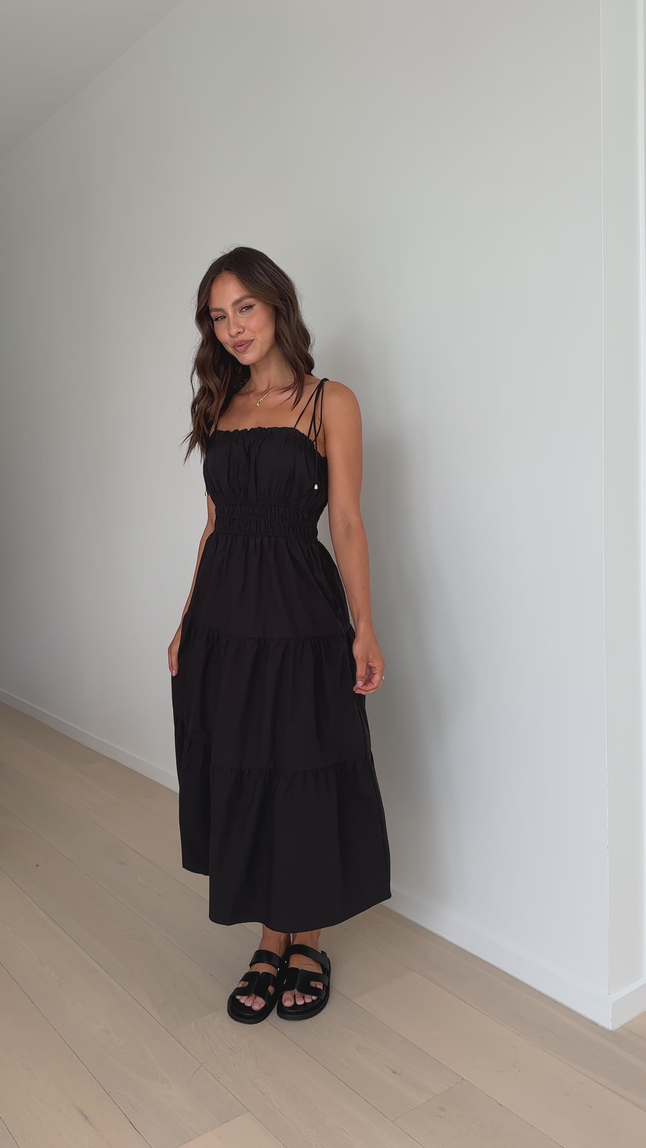 Samaya Midi Dress - Black - Billy J