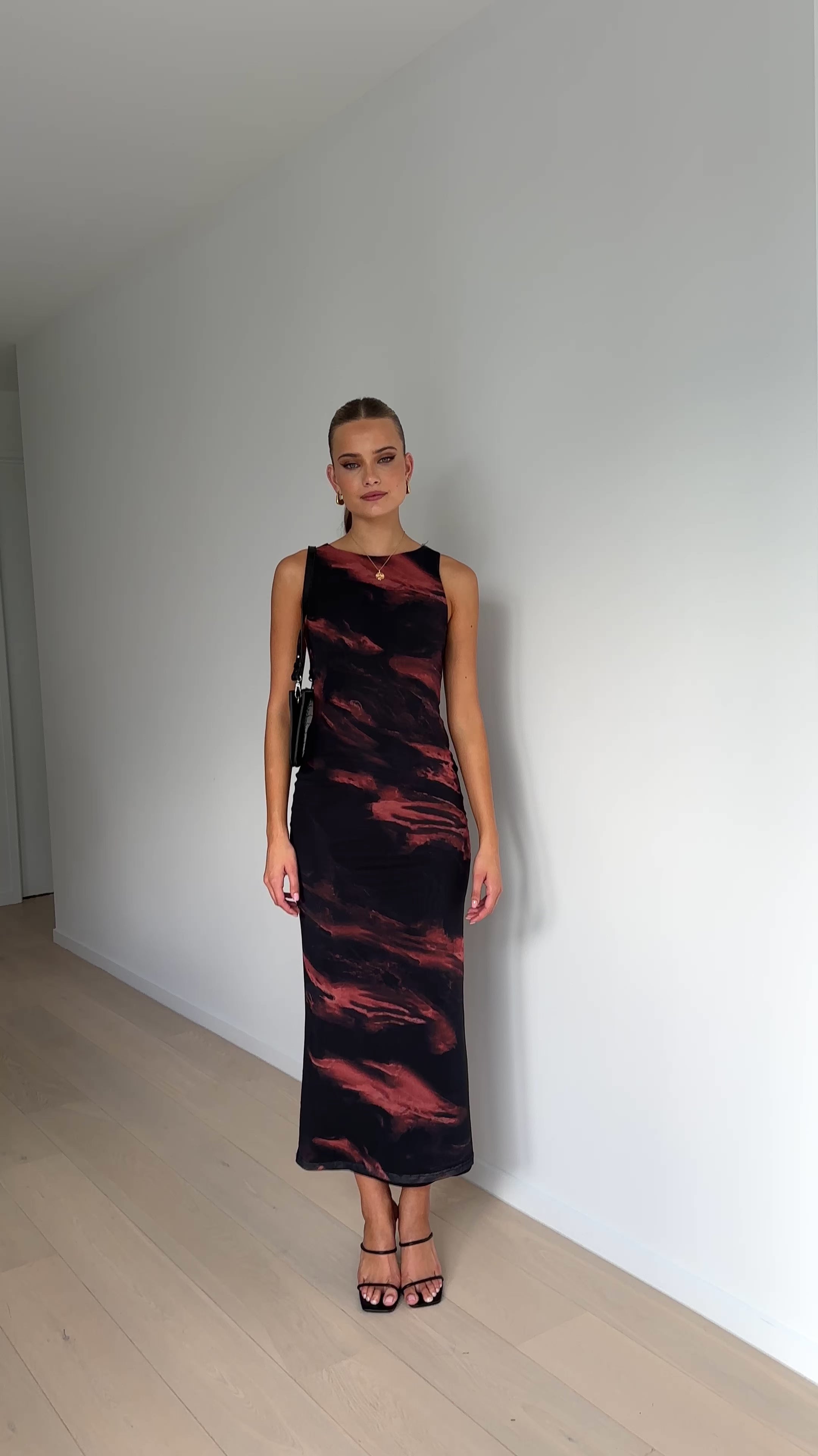 Naila Maxi Dress - Black / Orange - Billy J