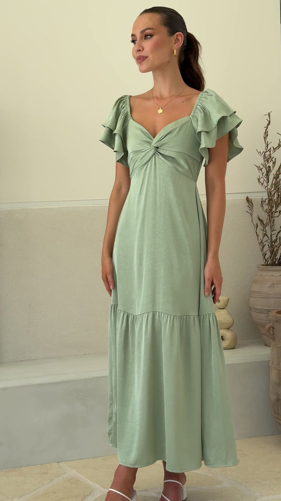 Averianna Maxi Dress - Sage - Billy J