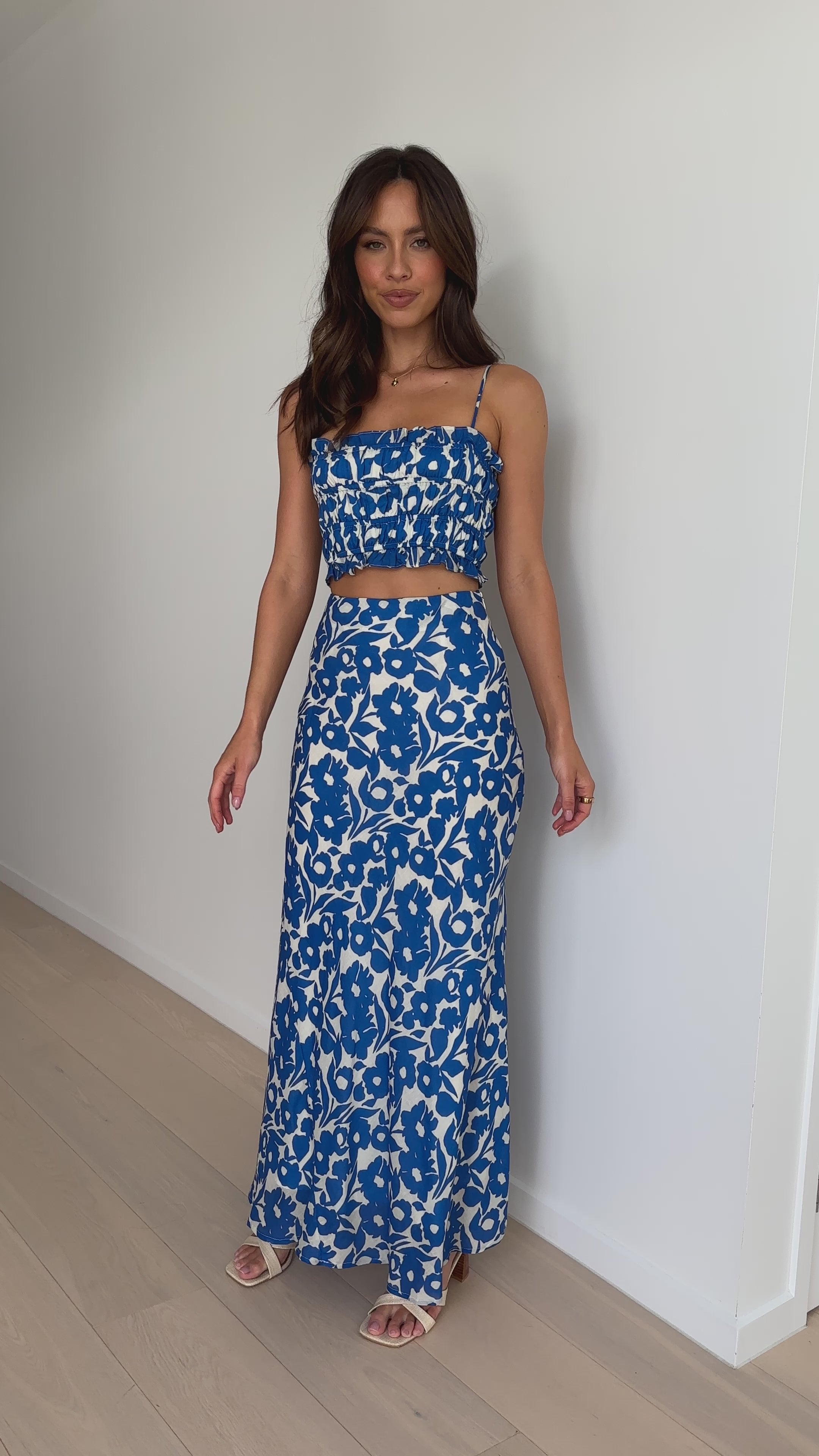 Romma Maxi Skirt - Blue Floral - Billy J