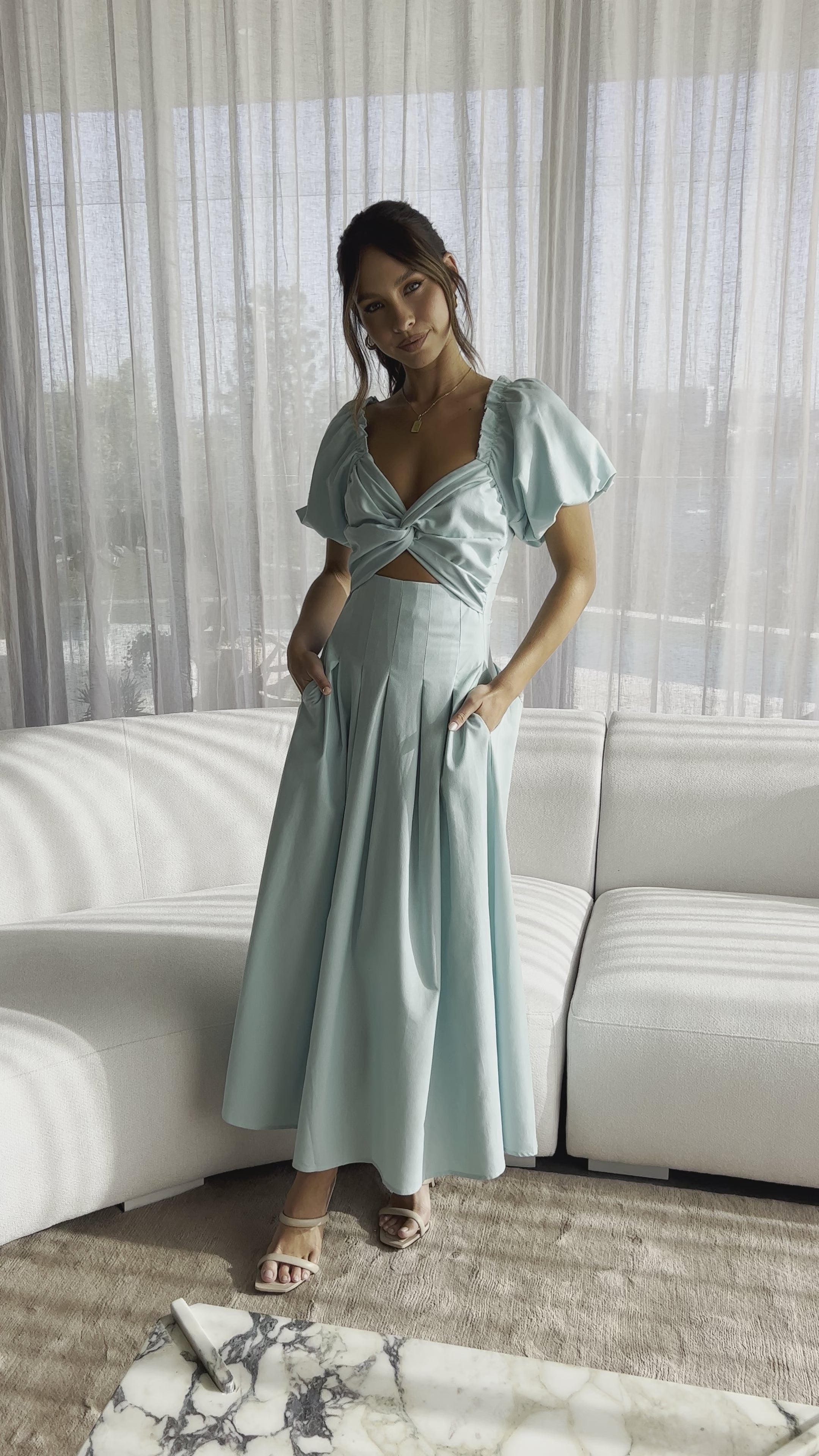 Christina Maxi Dress - Aqua - Billy J