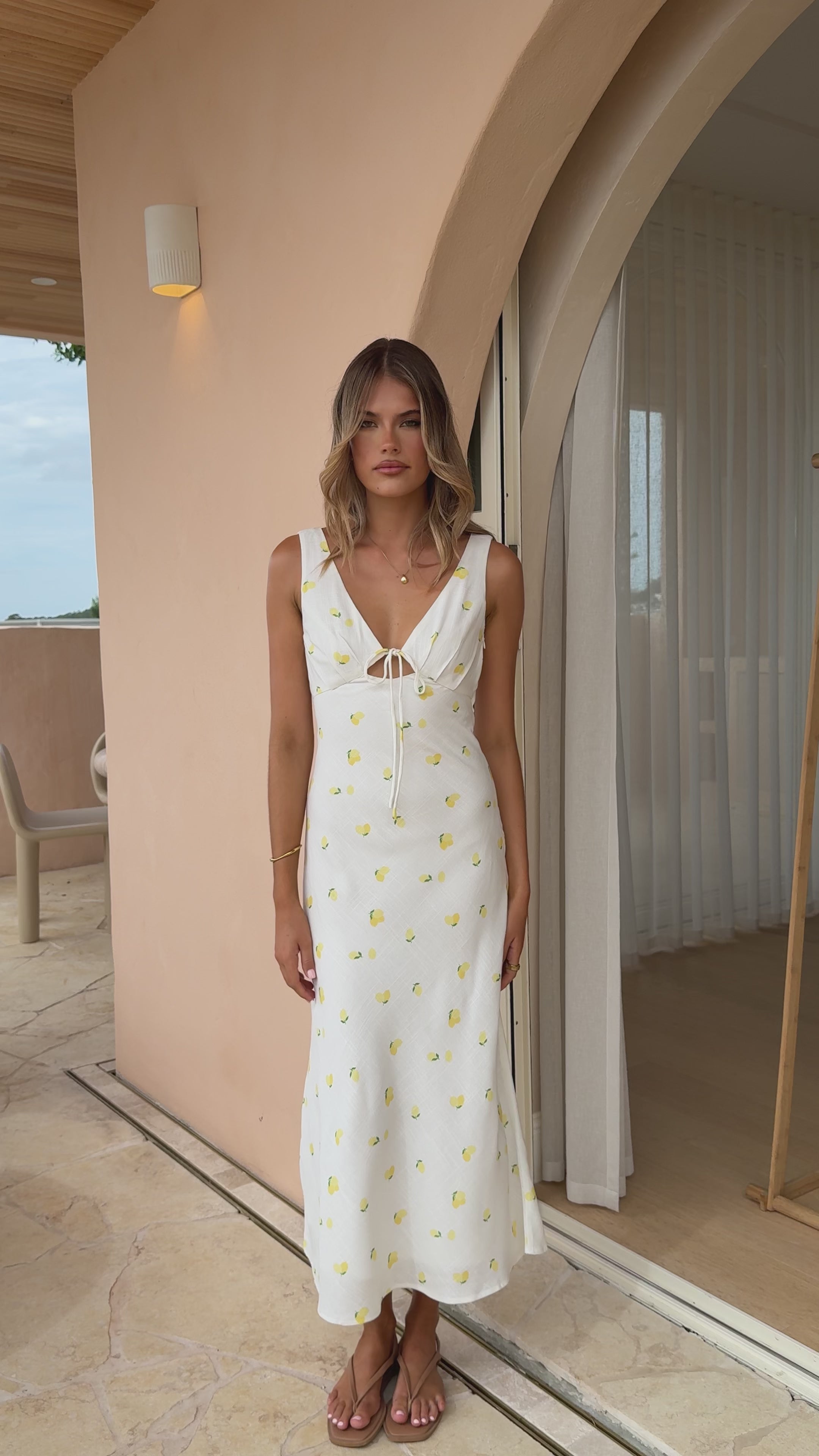 Load video: Lola Midi Dress - Limone - Billy J