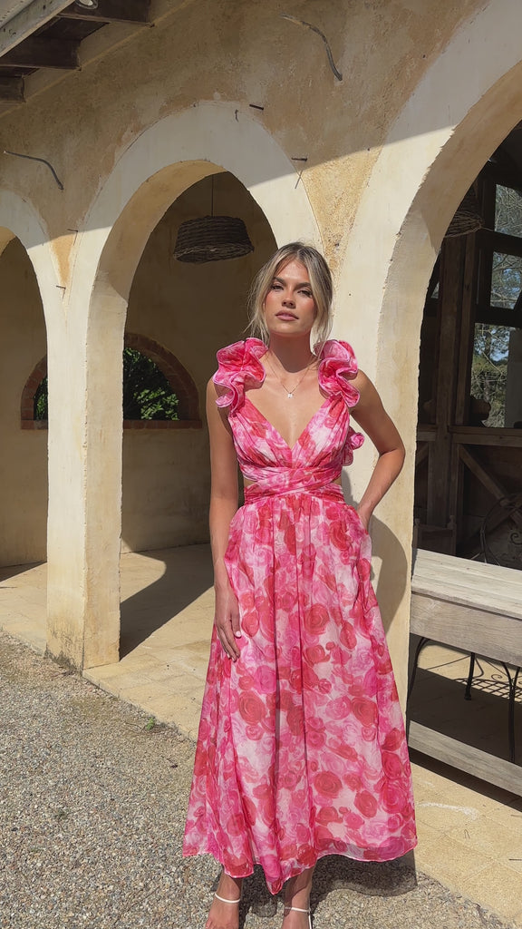 Cadell Maxi Dress - Pink Floral - Billy J