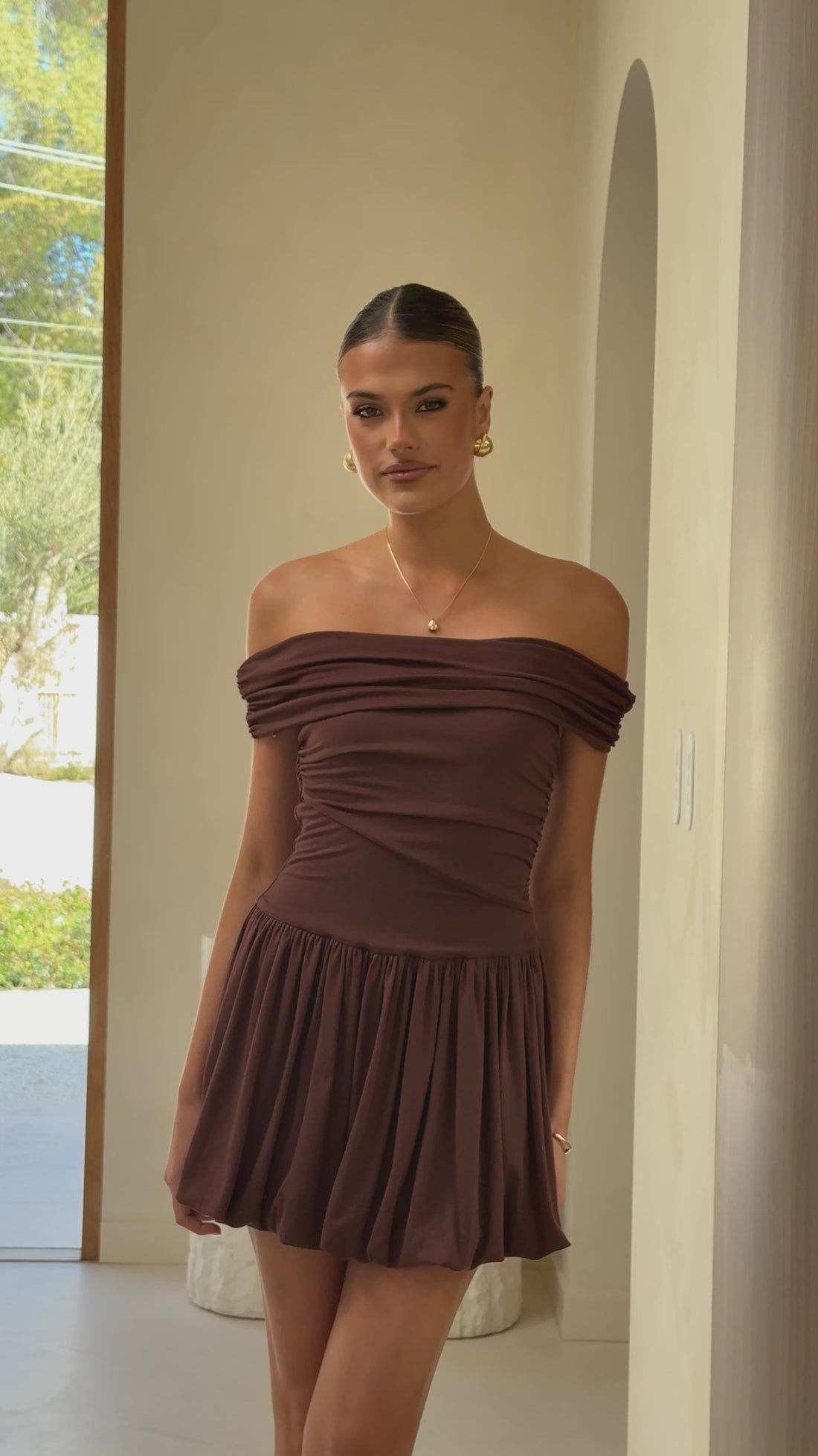 Manalla Mini Dress - Brown - Billy J