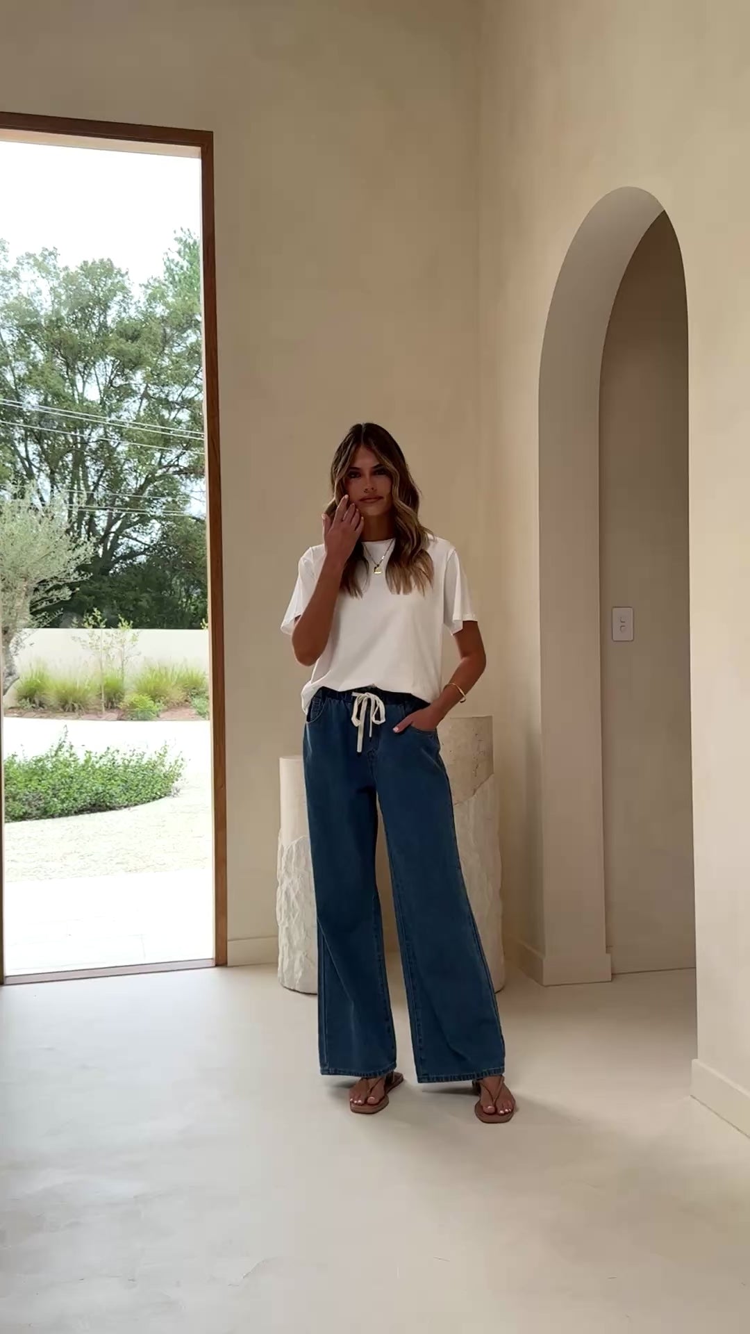 Elandra Wide Leg Pants - Dark Denim - Billy J