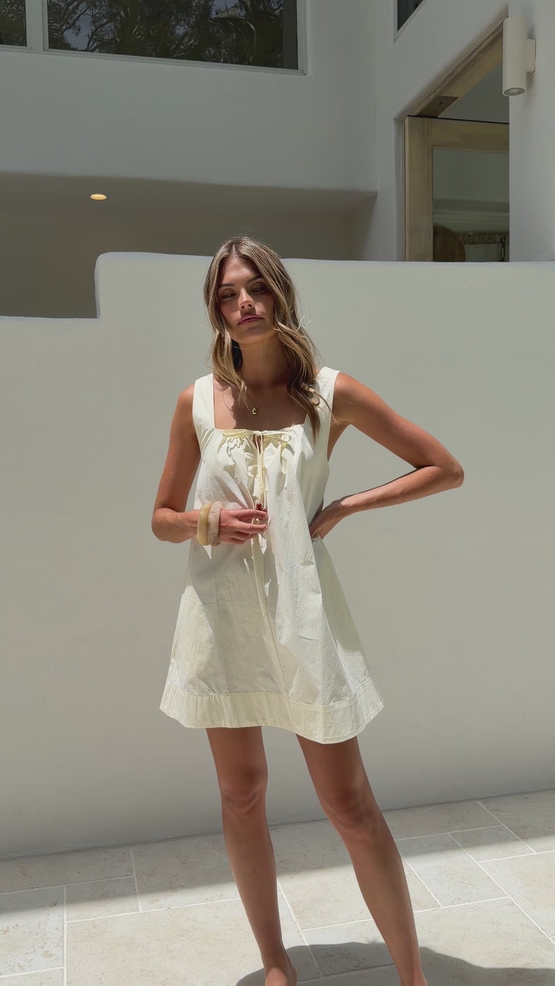 Load video: Kaia Mini Dress - Yellow - Billy J