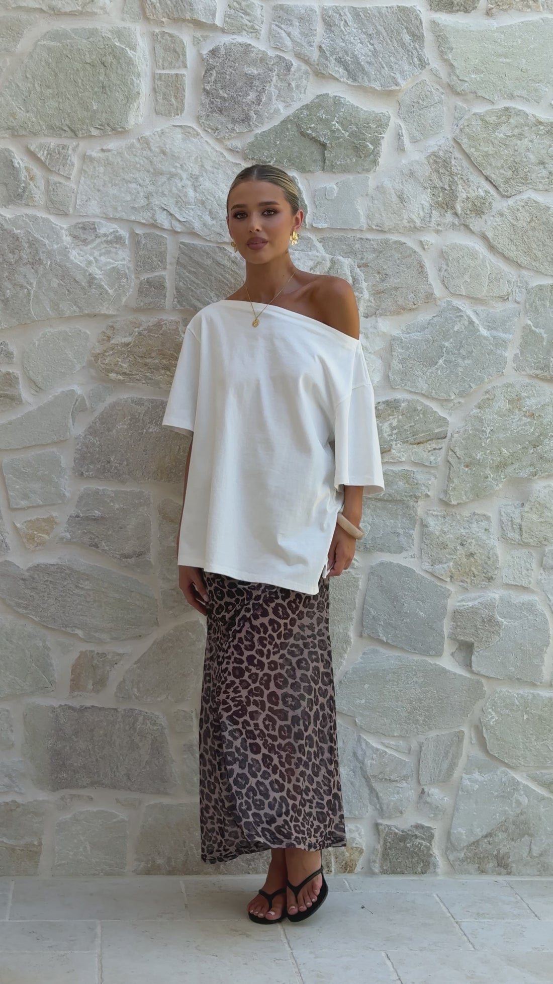 Onella Semi Sheer Maxi Skirt - Leopard Print - Billy J