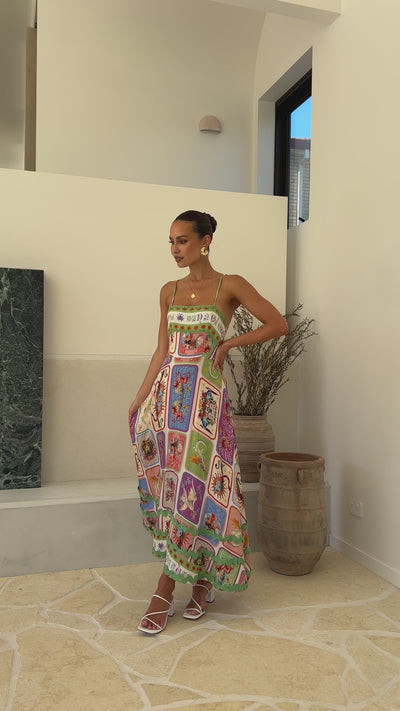 Load and play video in Gallery viewer, Olicia Maxi Dress - Aztec Print - Billy J
