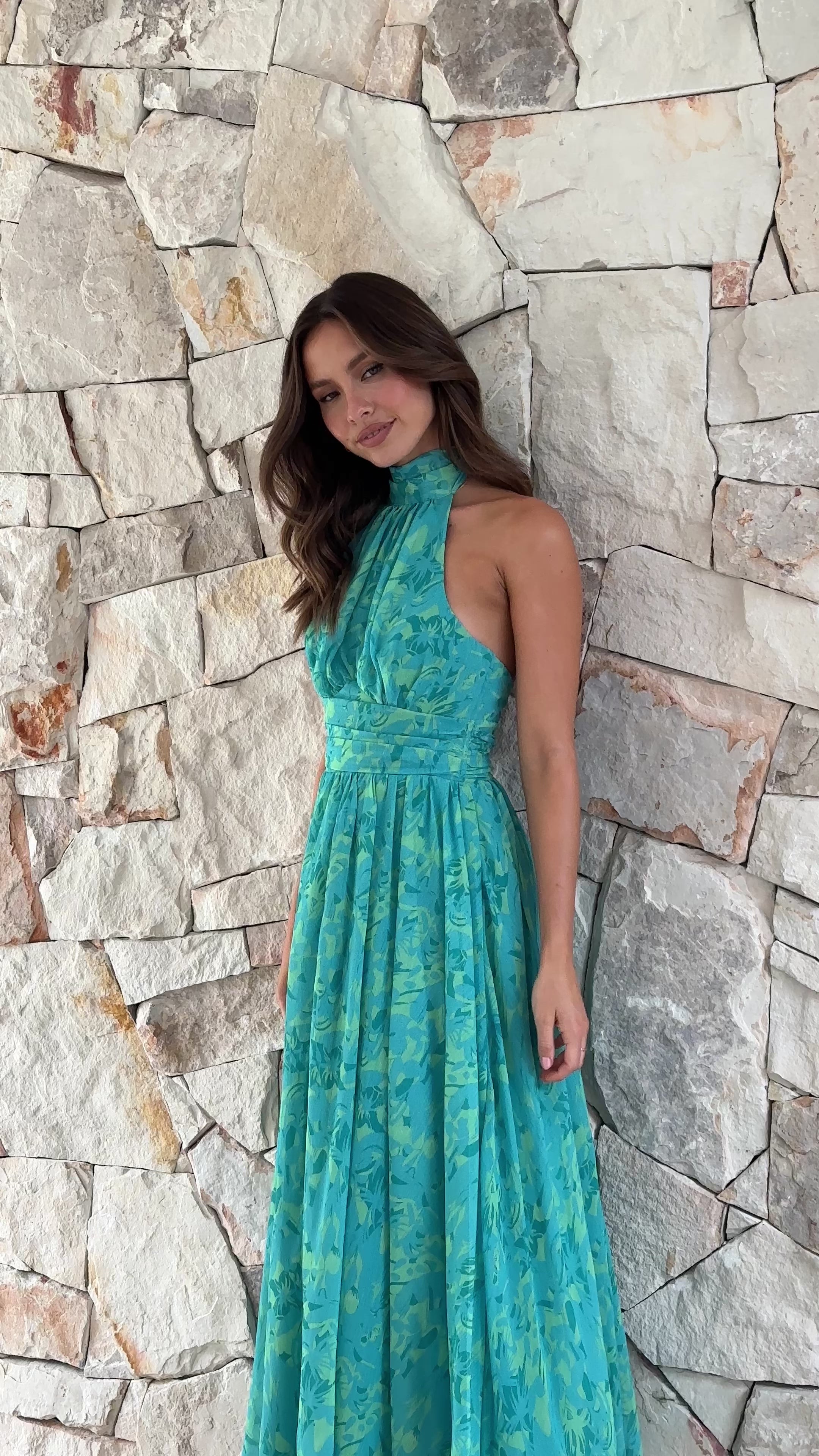 Zahava Maxi Dress - Green Floral - Billy J