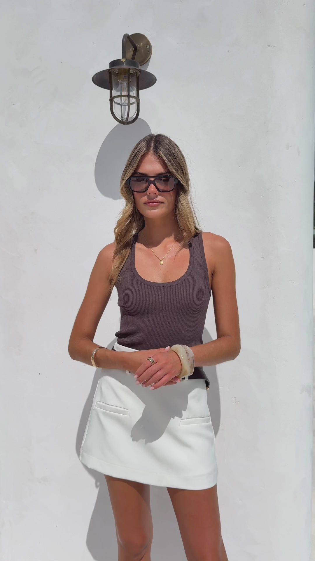 Load video: Becky Tank Top - Chocolate - Billy J