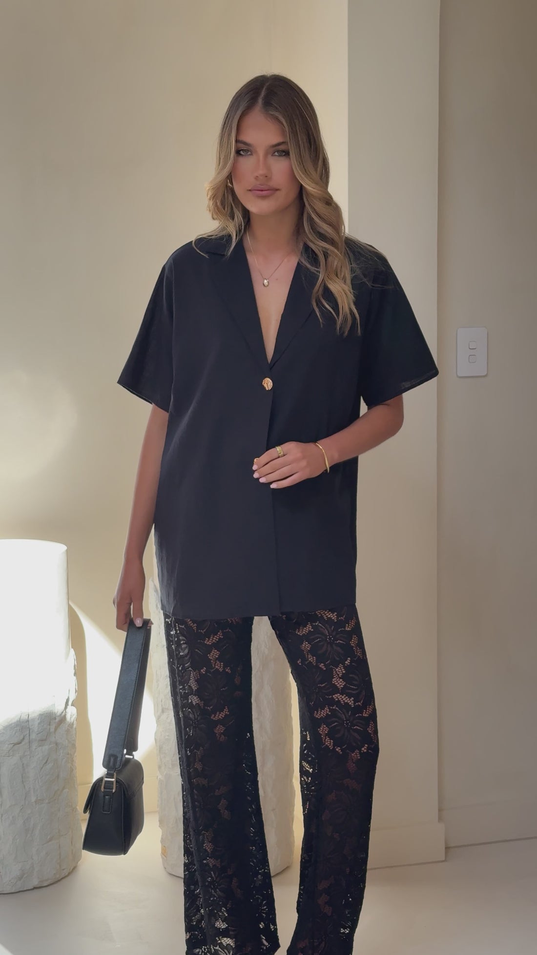 Azura Shirt And Pants Set - Black - Billy J