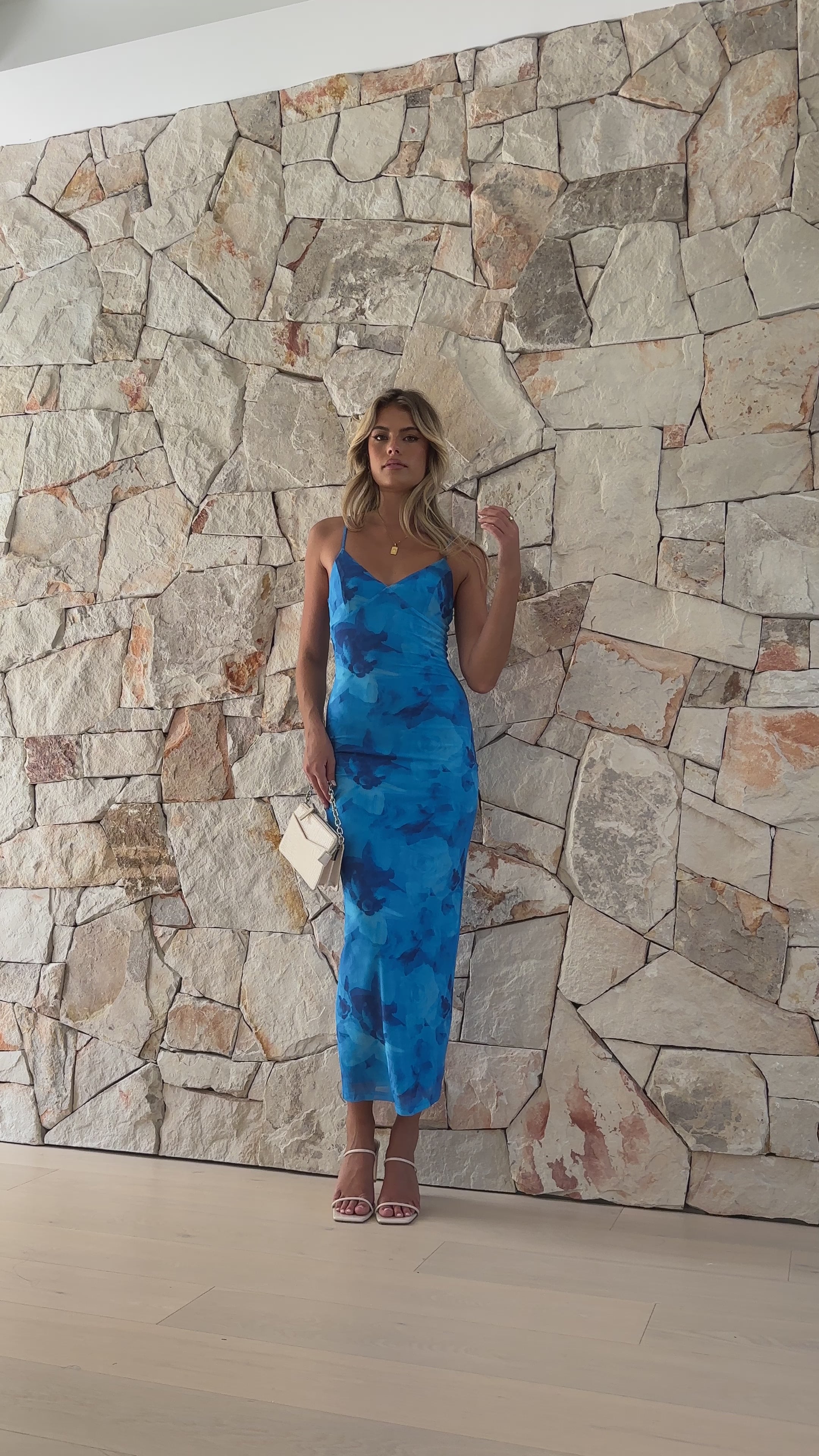 Wafai Maxi Dresses - Blue Floral - Billy J