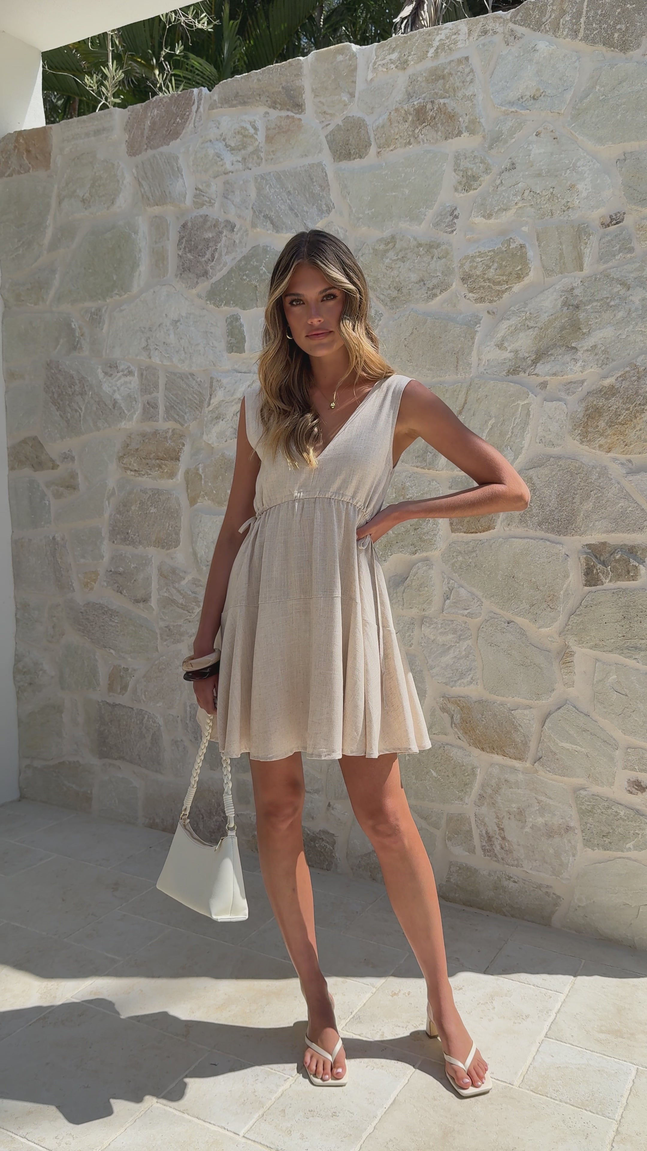 Load video: Pip Mini Dress - Beige - Billy J