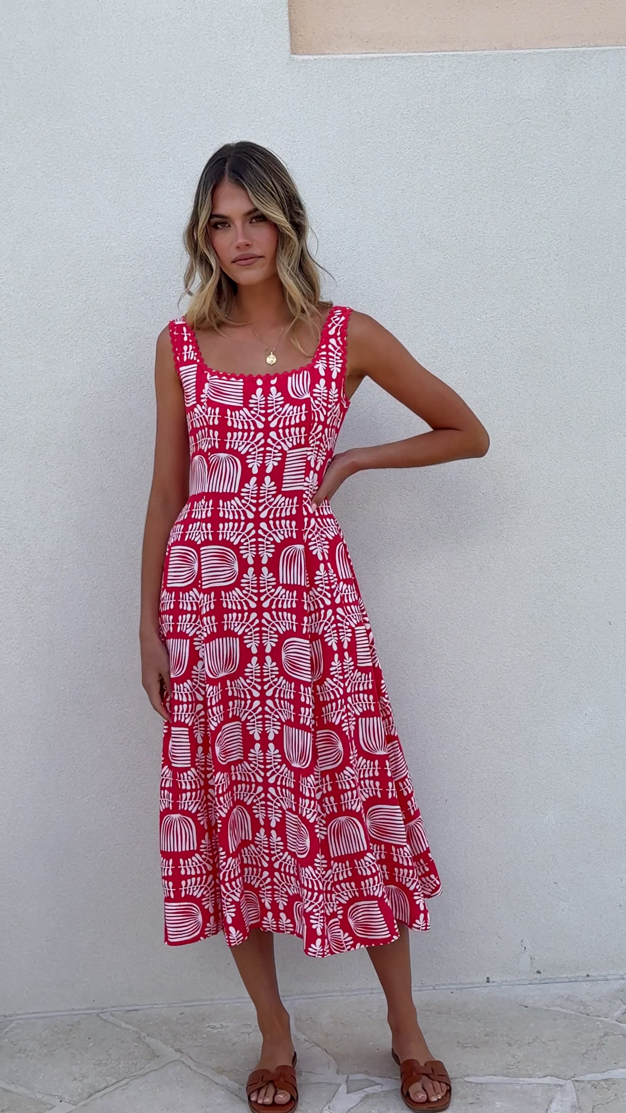 Burano Maxi Dress - Red Sea - Billy J