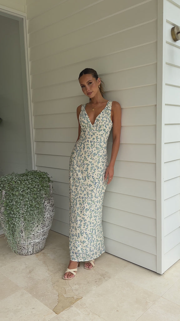 Andy Maxi Dress - Blue Floral - Billy J