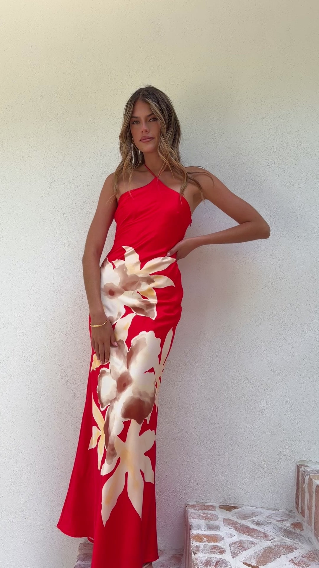 Alora Maxi Dress - Red Floral - Billy J