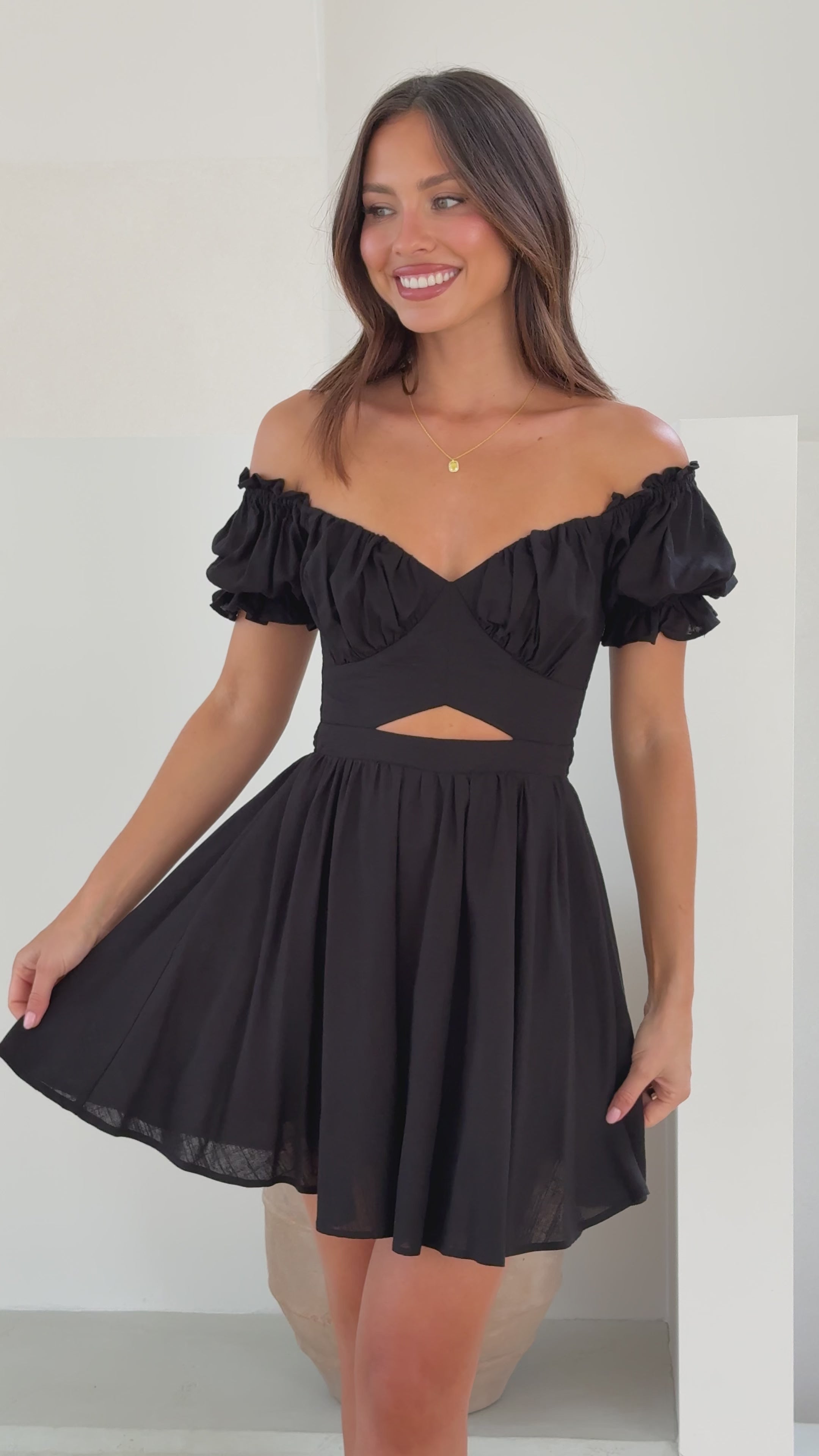 Magnolia Mini Dress - Black - Billy J