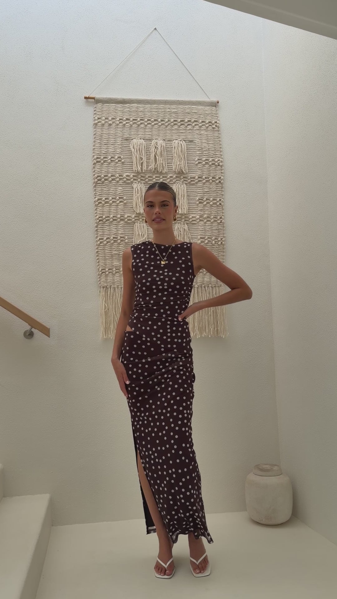 Janika Maxi Skirt - Chocolate/White Polka Dot - Billy J