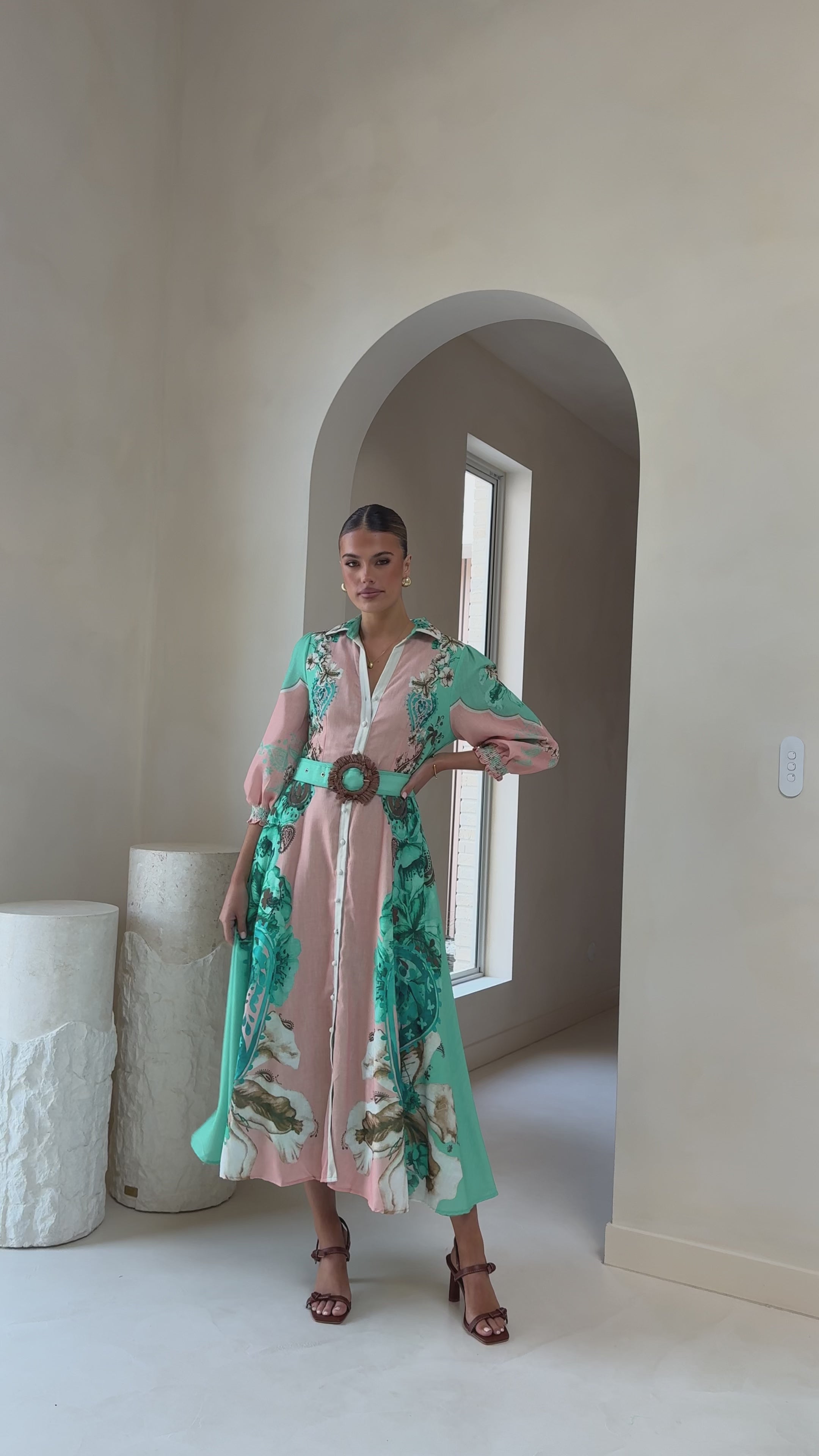 Load video: Macy Midi Dress - Willow Print - Billy J