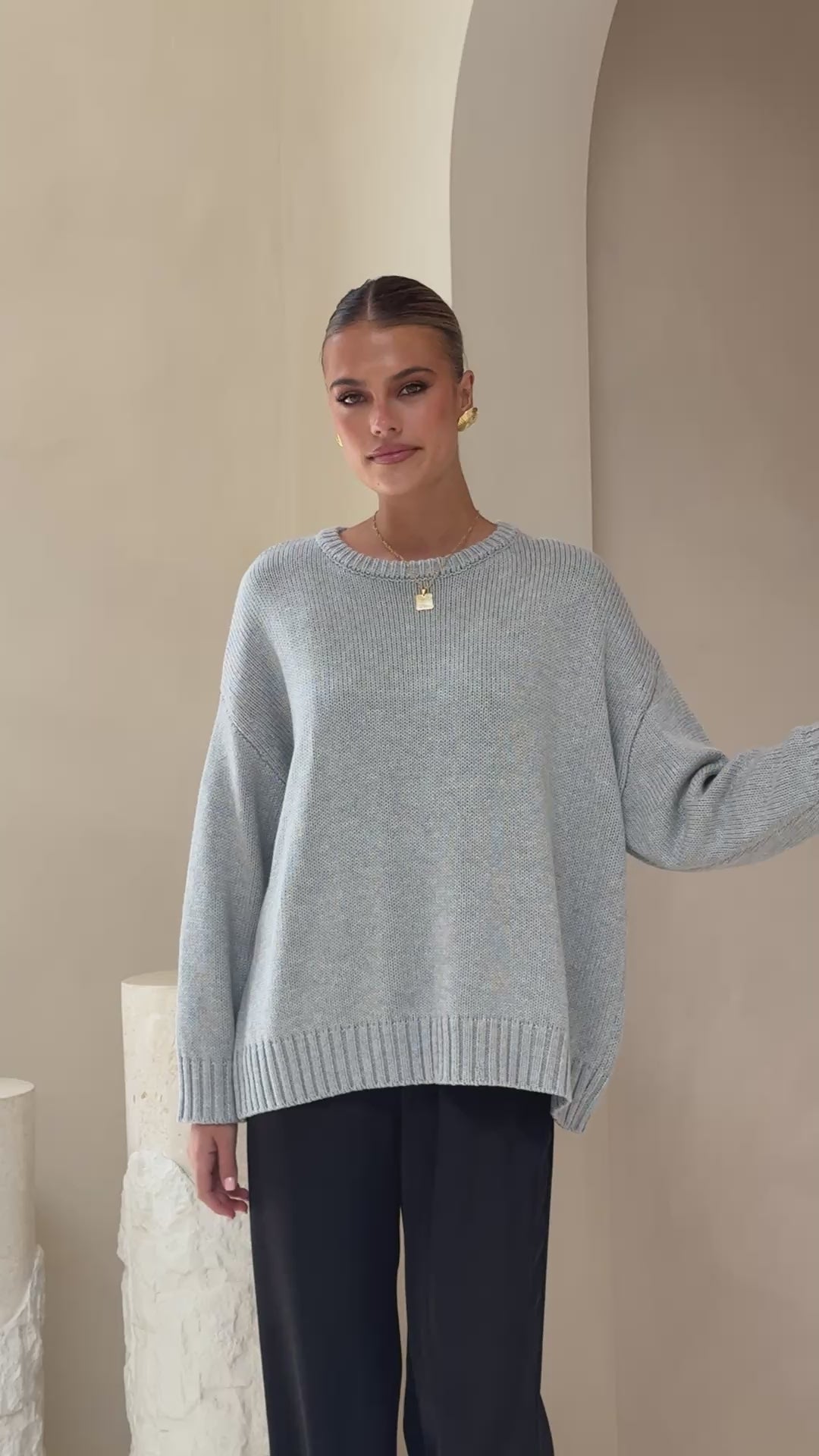 Dara Knitted Sweater - Grey - Billy J