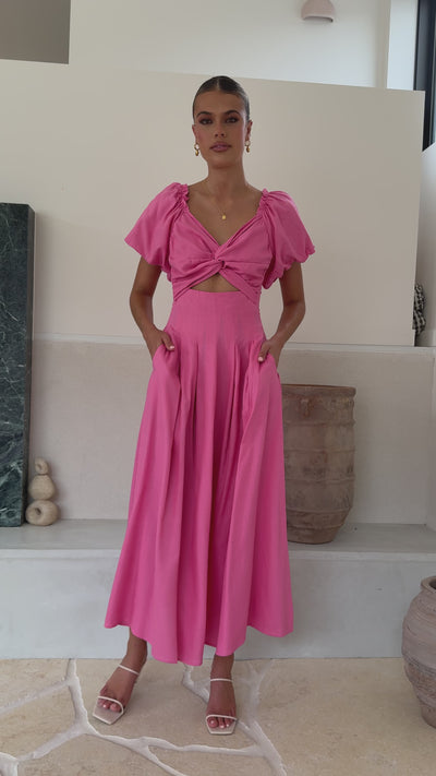 Load and play video in Gallery viewer, Christina Maxi Dress - Hot Pink - Billy J
