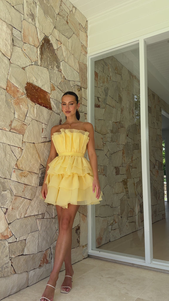 Vallerina Mini Dress - Yellow - Billy J