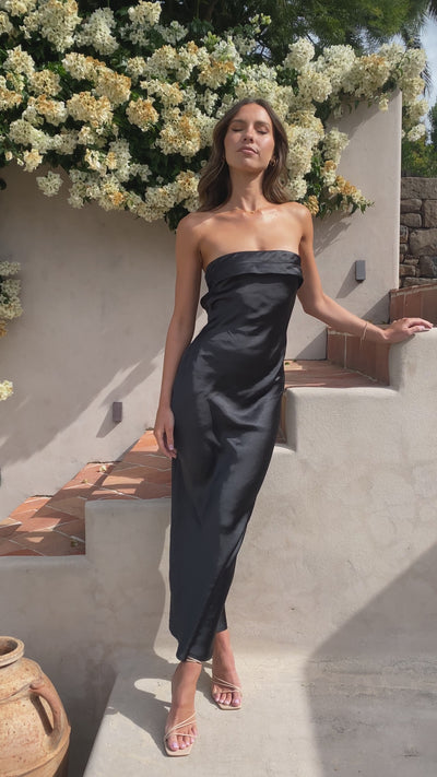 Load and play video in Gallery viewer, Gisele Maxi Dress - Black - Billy J
