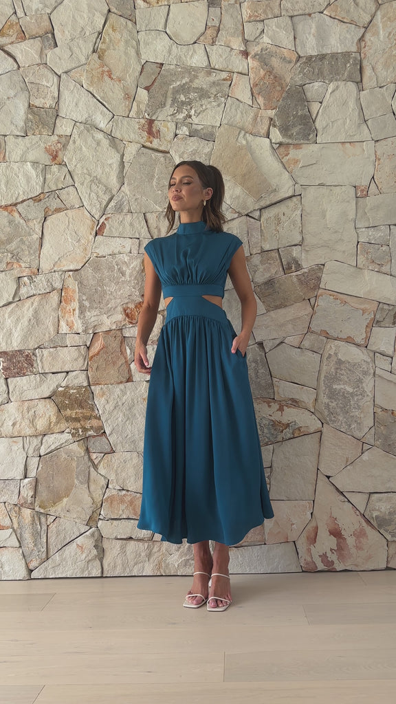 Cindie Midi Dress - Teal - Billy J