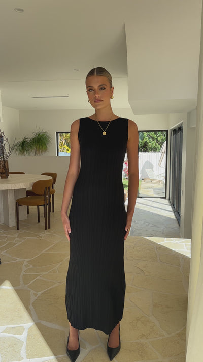 Load and play video in Gallery viewer, Madrid Maxi Dress - Black - Billy J
