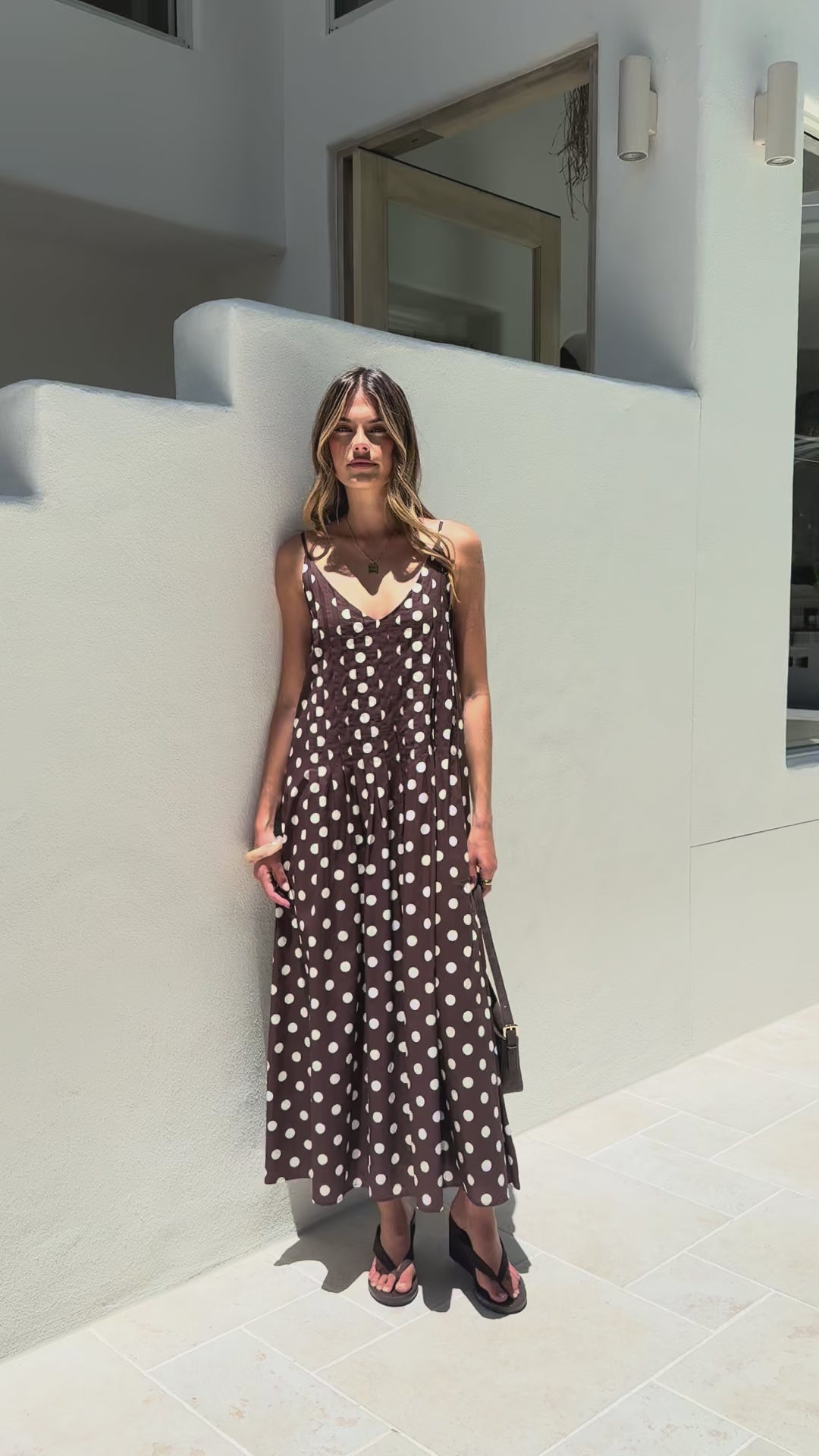 Dimmi Maxi Dress - Chocolate Polka - Billy J
