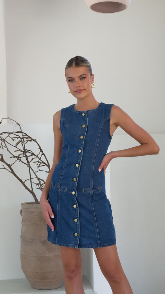 Nicoletta Mini Dress - Denim - Billy J