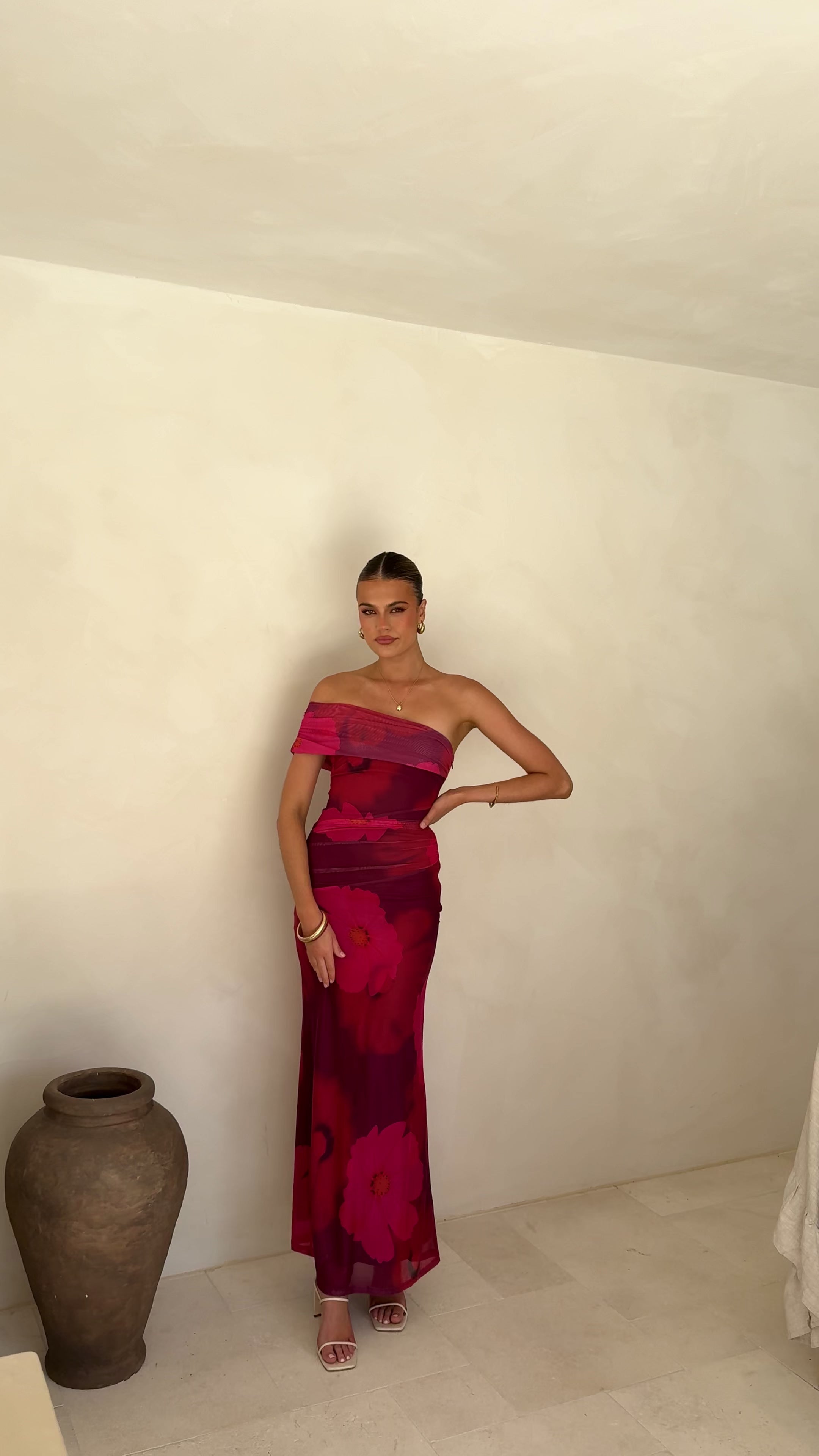 Load video: Jelani Maxi Dress - Red Floral - Billy J