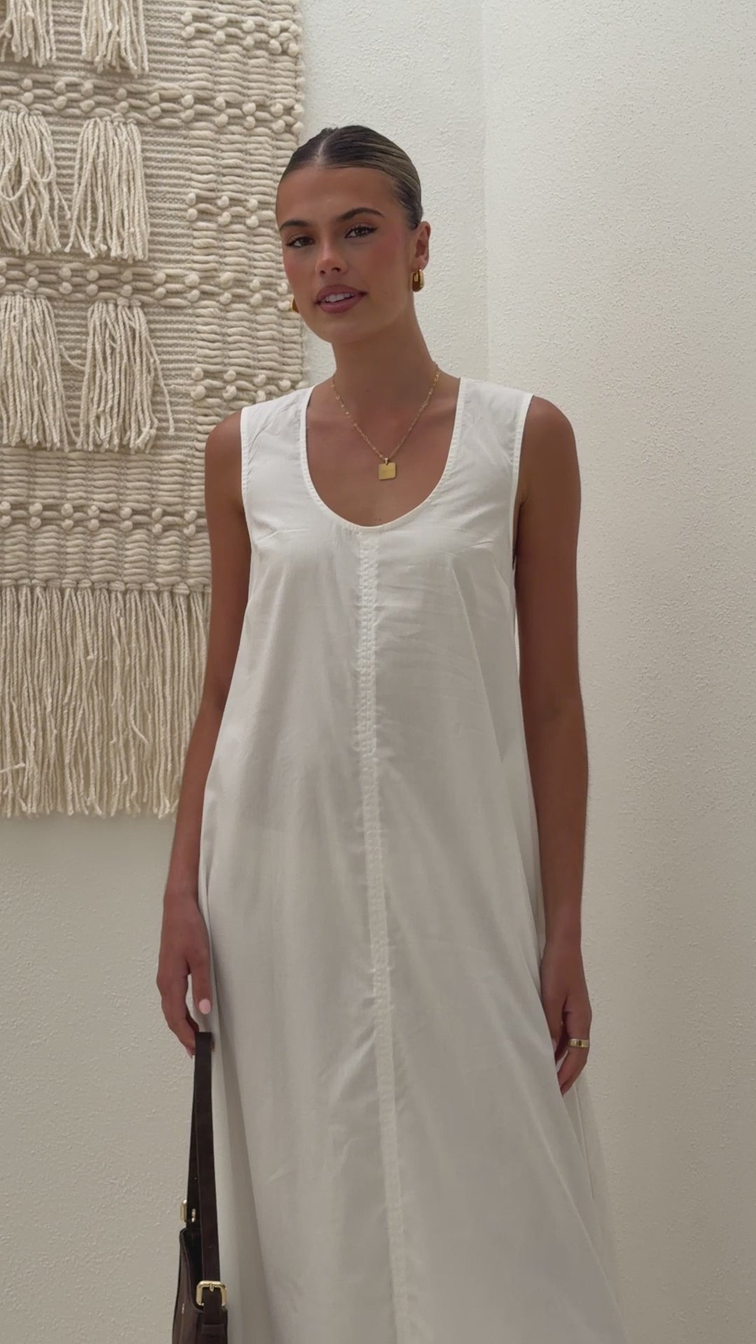 Load video: Alex Maxi Dress - White - Billy J
