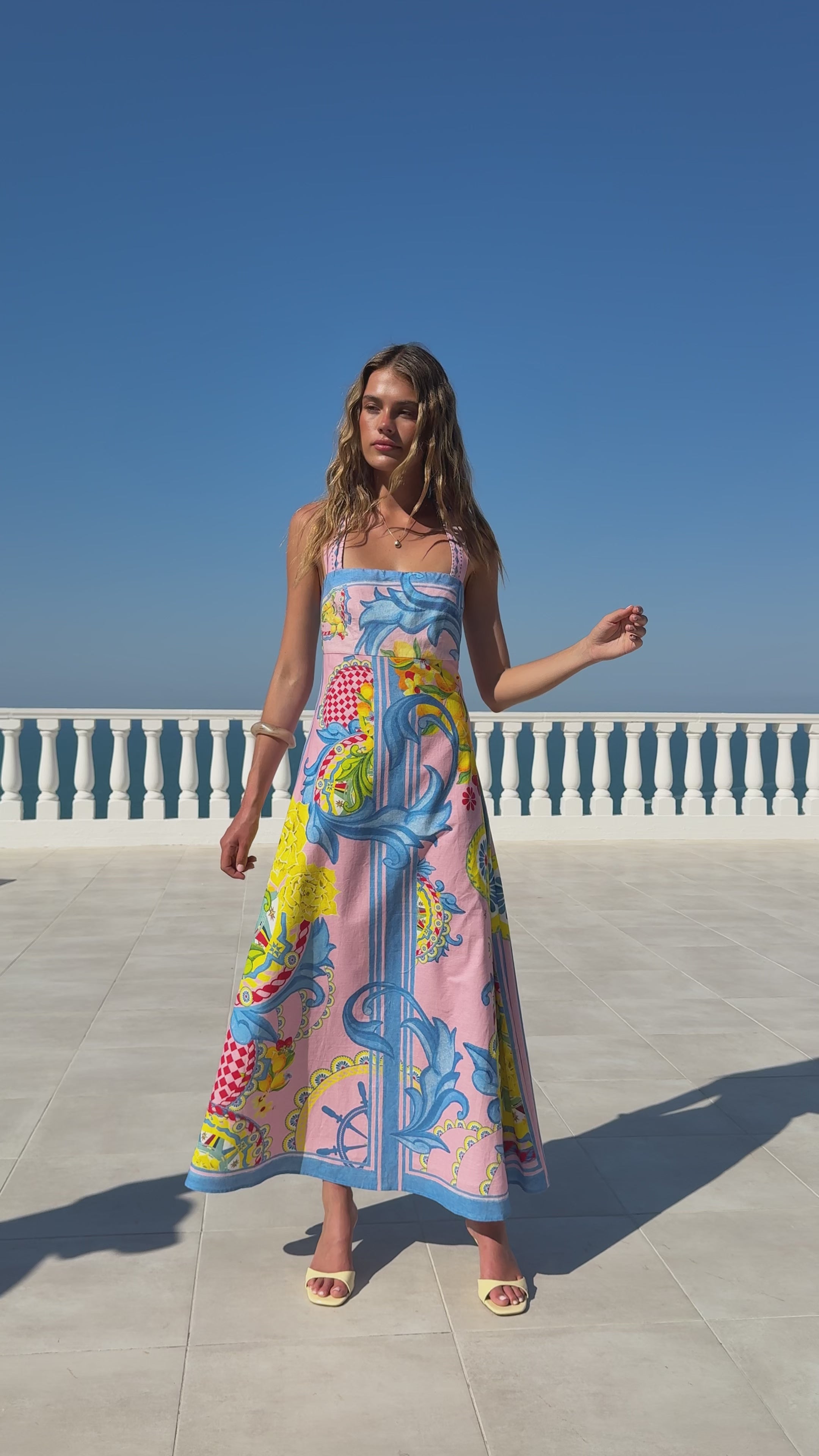 Load video: Sella Maxi Dress - Summer in Sicily - Billy J