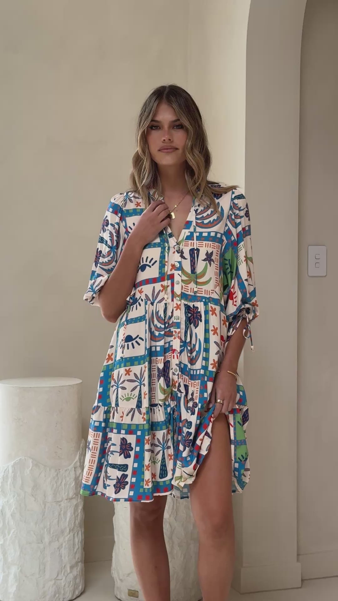 Tabitha Mini Dress - Lorelei Print - Billy J