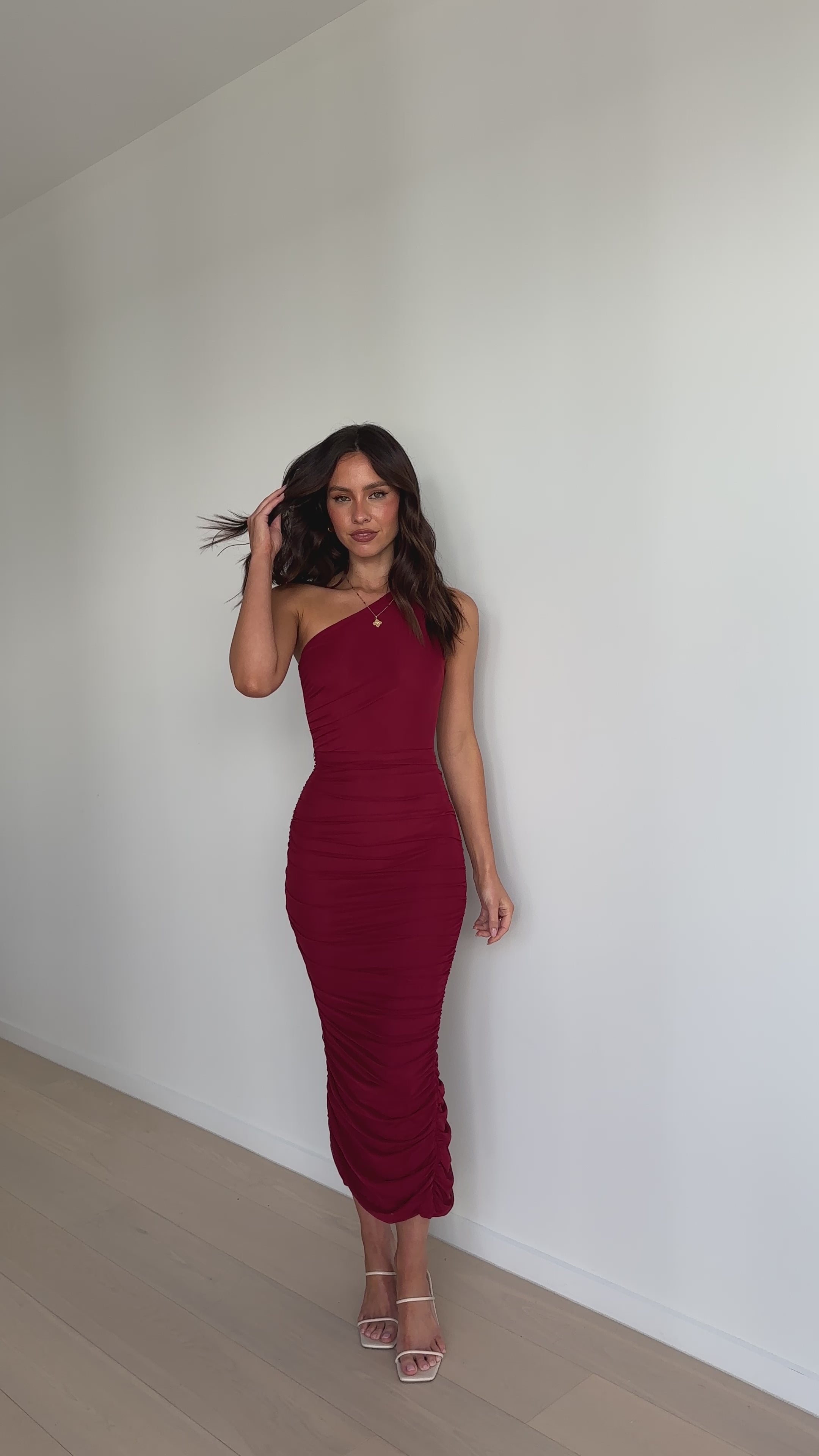 Natalia Midi Dress - Wine - Billy J