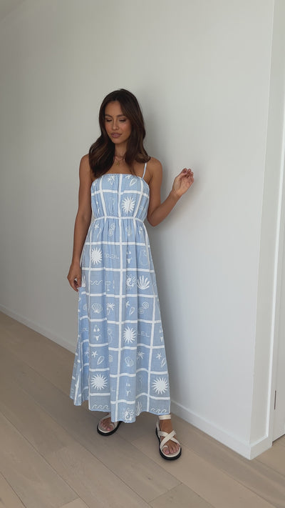 Load and play video in Gallery viewer, Alicia Maxi Dress - Beach Soleil Print - Billy J
