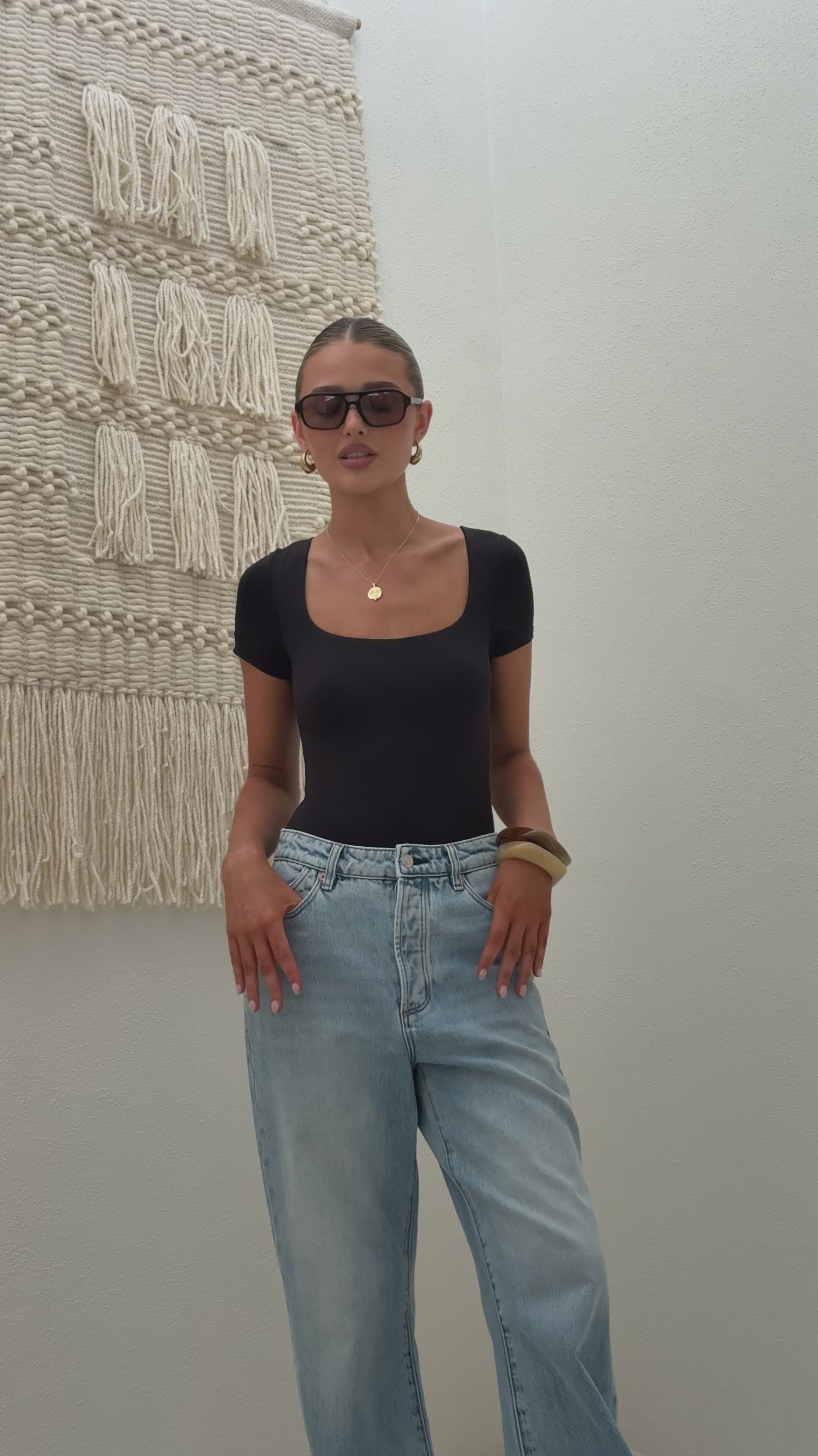 Load video: Jamelia Bodysuit - Black - Billy J