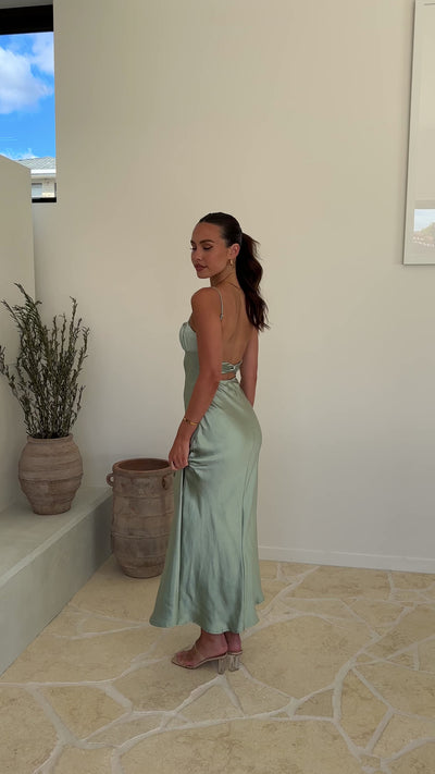 Load and play video in Gallery viewer, Rue Maxi Dress - Sage - Billy J
