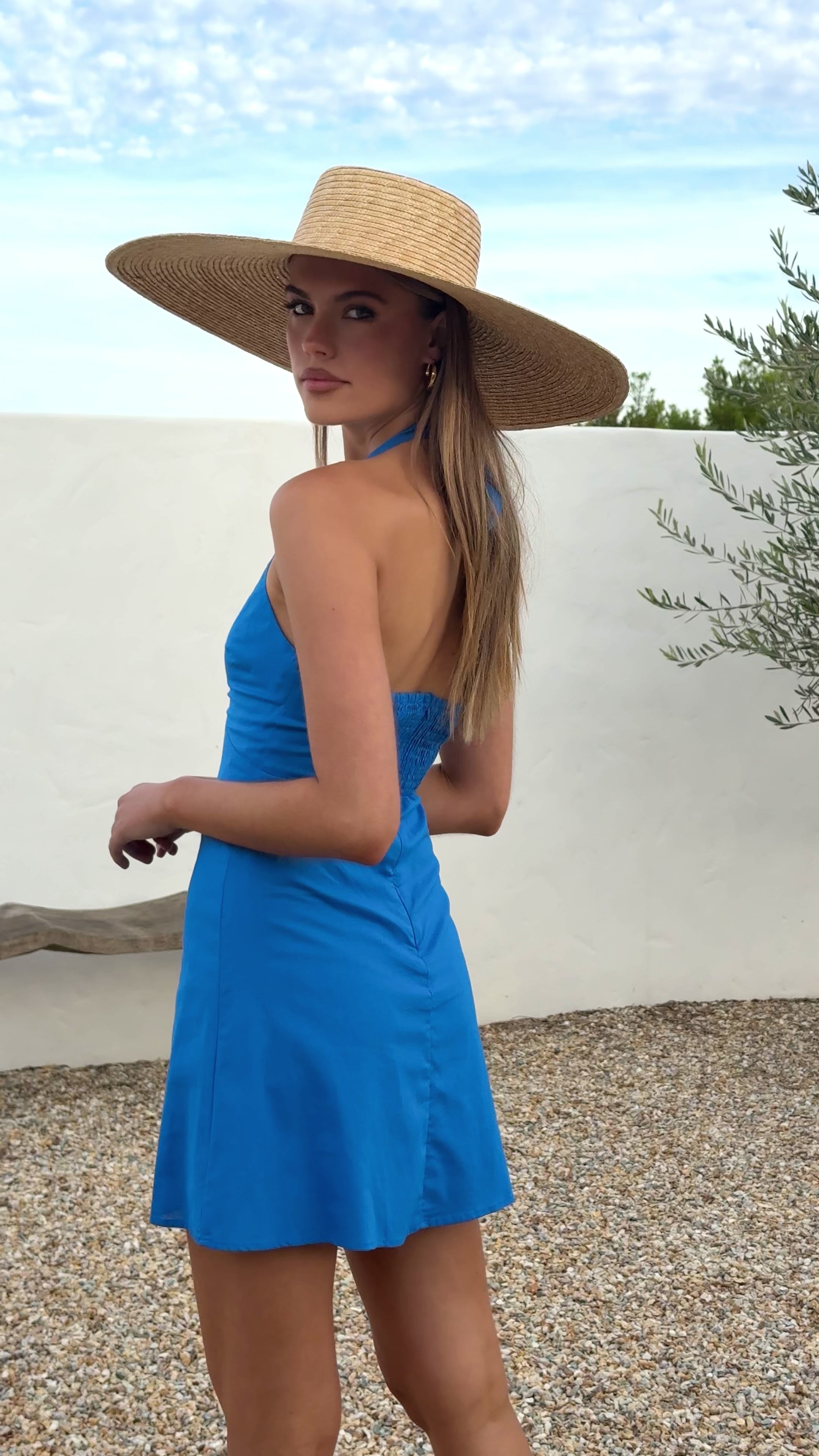 Load video: Jamela Mini Dress - Blue - Billy J