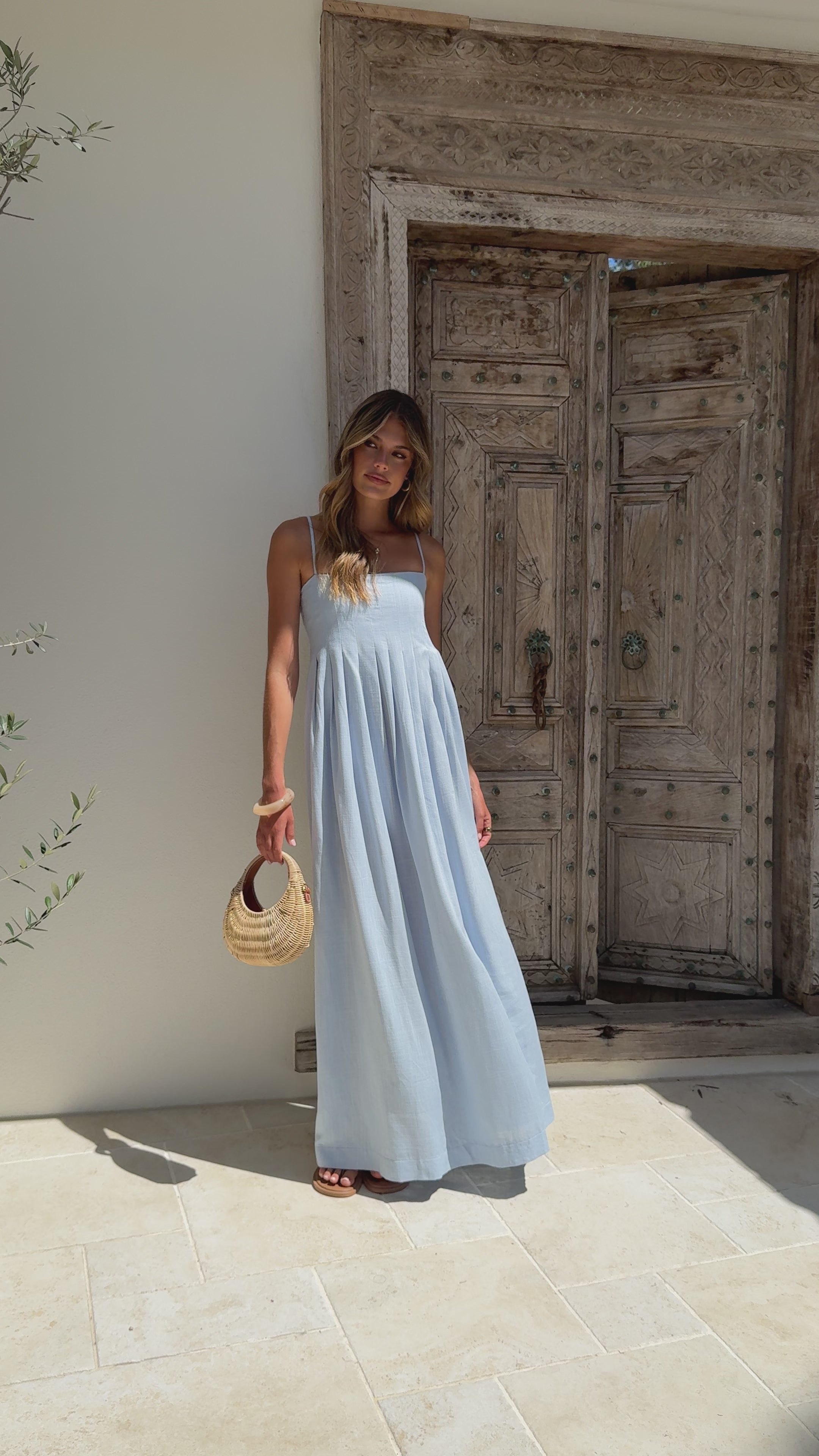 Load video: Pippy Maxi Dress - Blue - Billy J