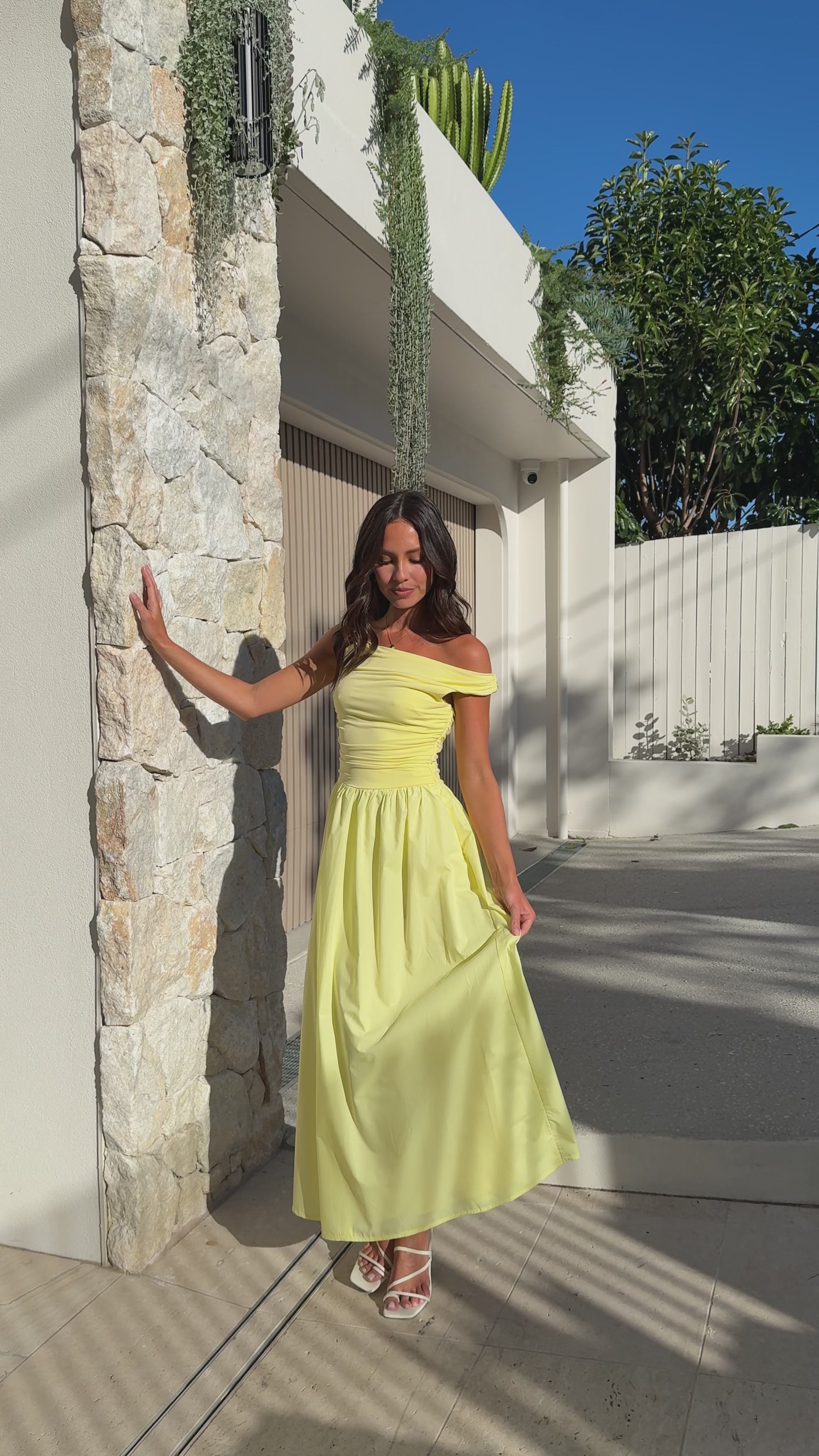 Load video: Immy Midi Dress - Yellow - Billy J