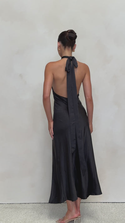 Load and play video in Gallery viewer, Amalia Maxi Dress - Black
