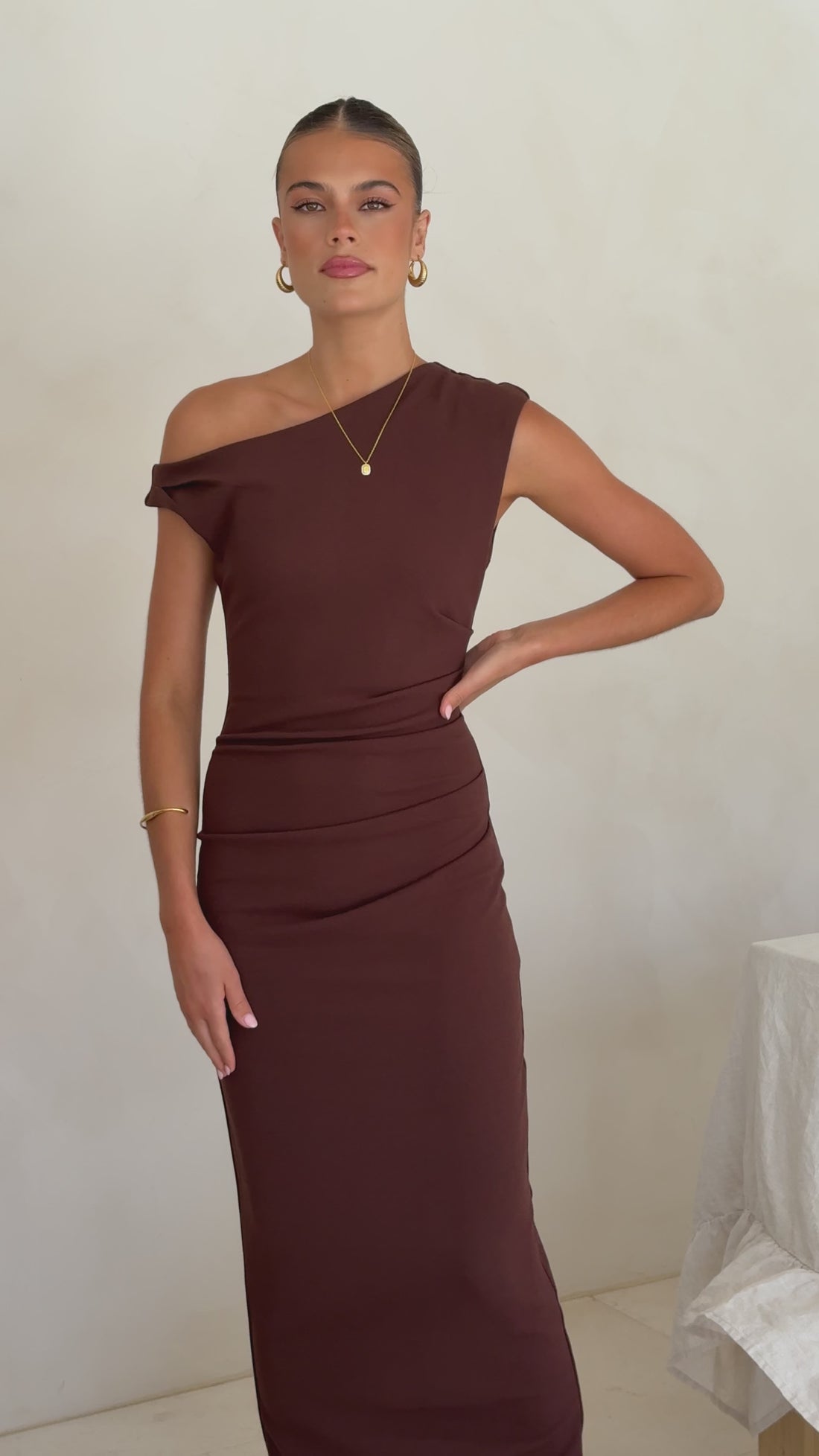 Lilah Maxi Dress - Chocolate - Billy J