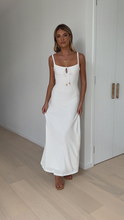 Load and play video in Gallery viewer, Evelyn Maxi Dress - White - Billy J
