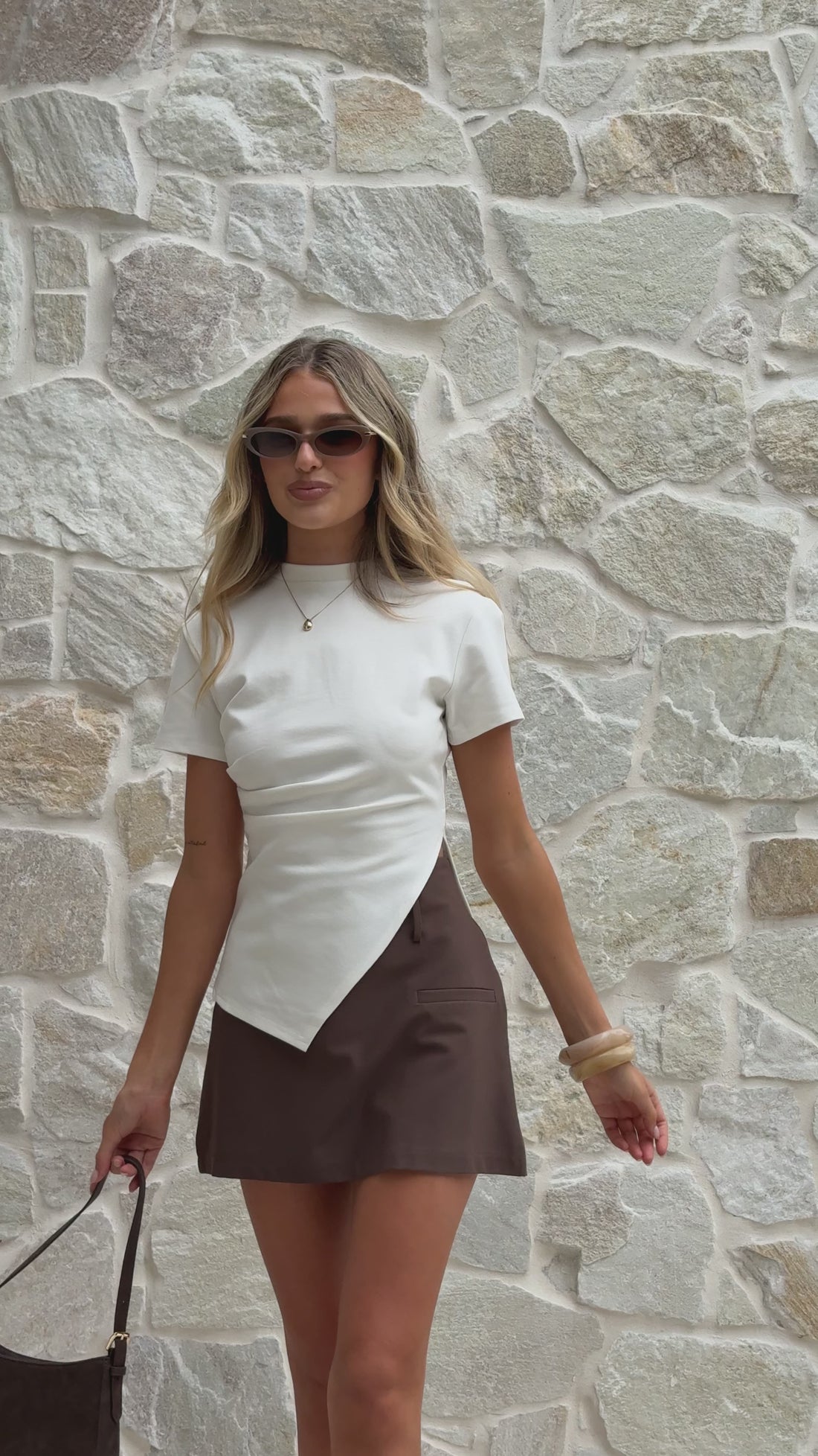 Tiarna Side Ruched Tee - White - Billy J