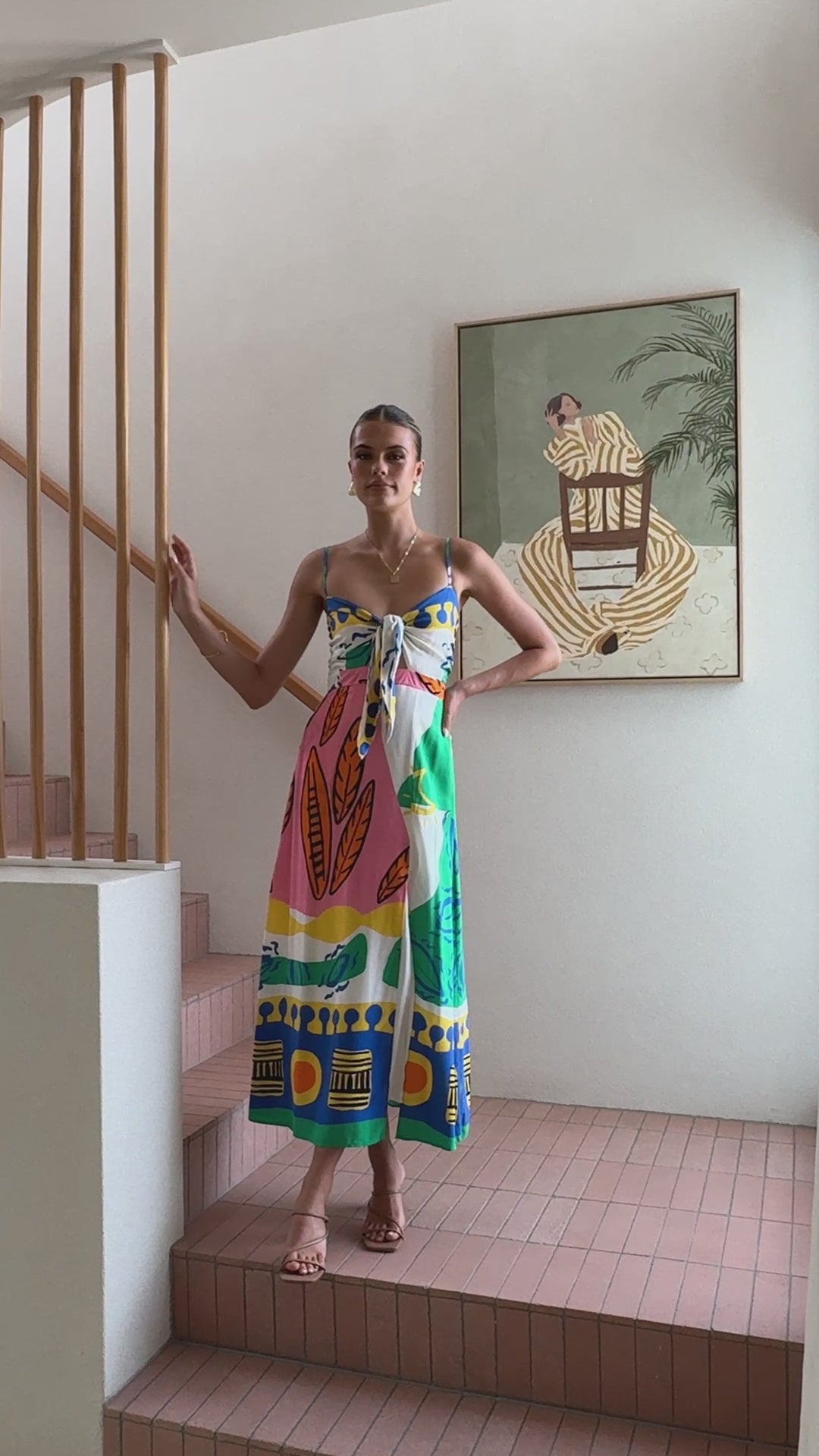 Load video: Shahar Maxi Dress - Green Print - Billy J